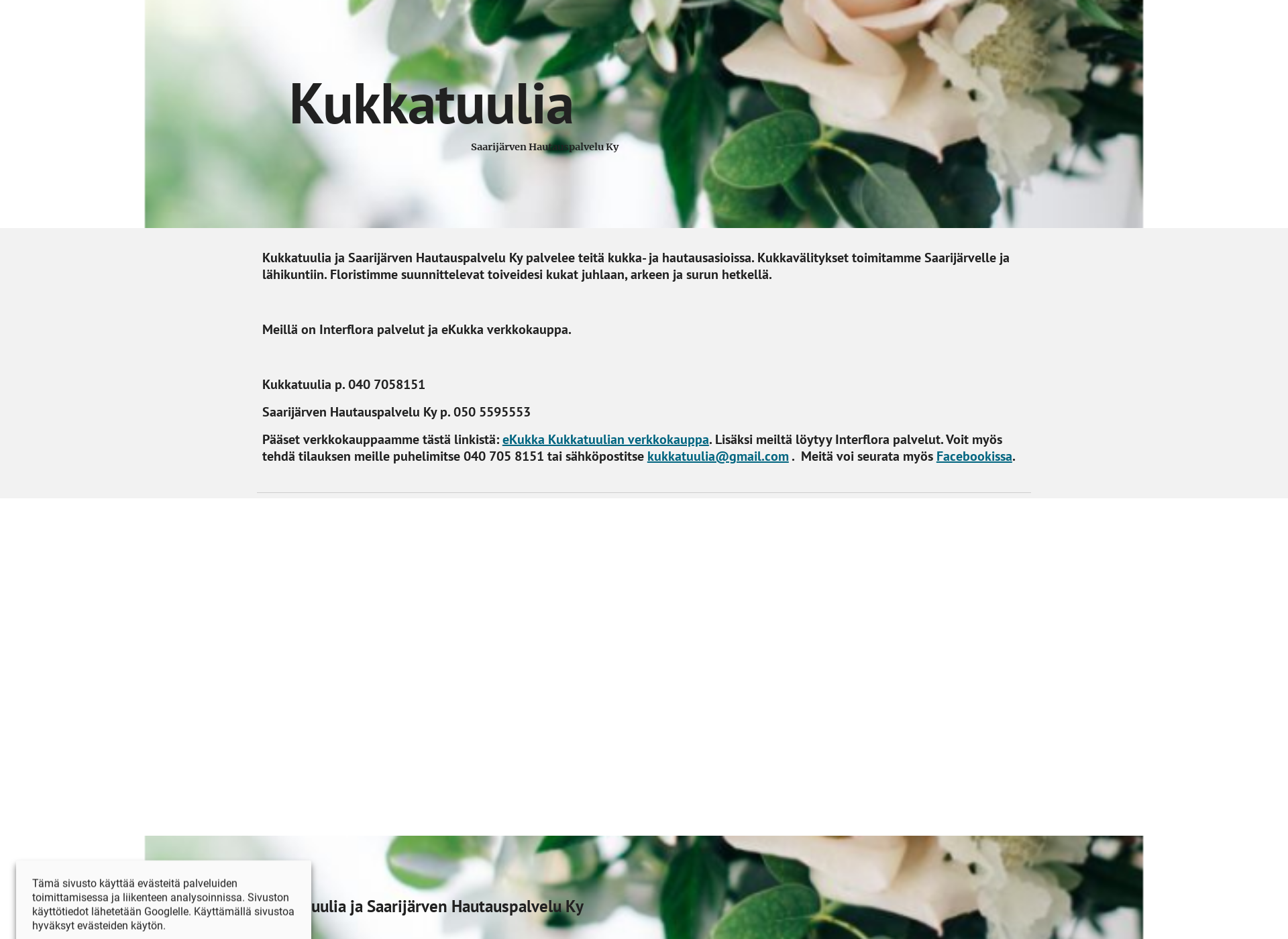 Skärmdump för kukkatuulia.fi
