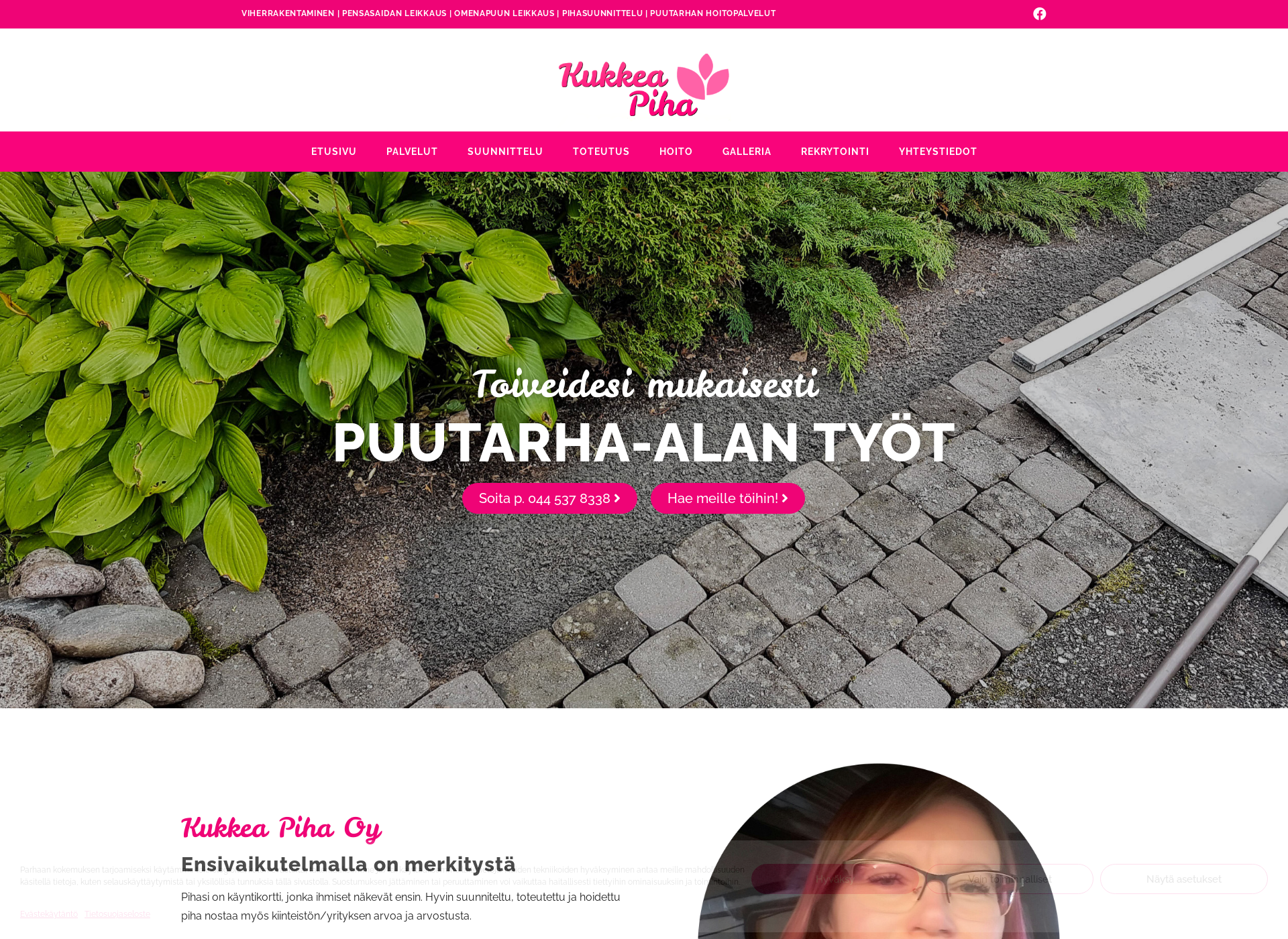 Skärmdump för kukkeapiha.fi