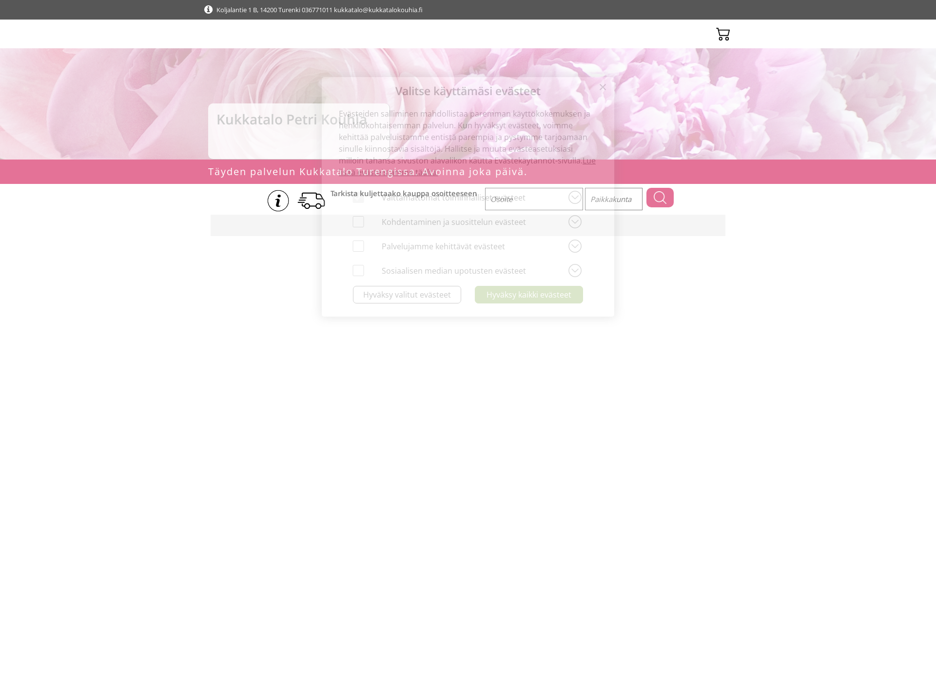 Skärmdump för kukkianetista.fi