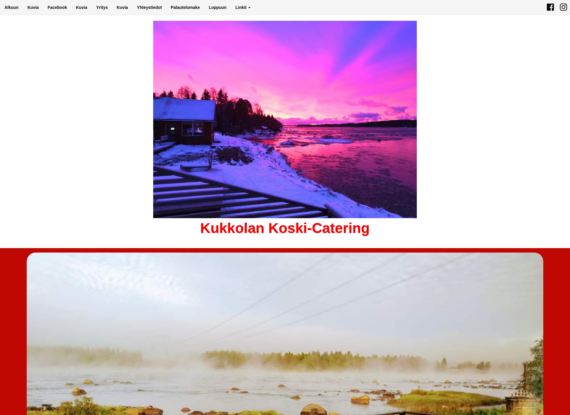 Skärmdump för kukkolankoskicatering.fi
