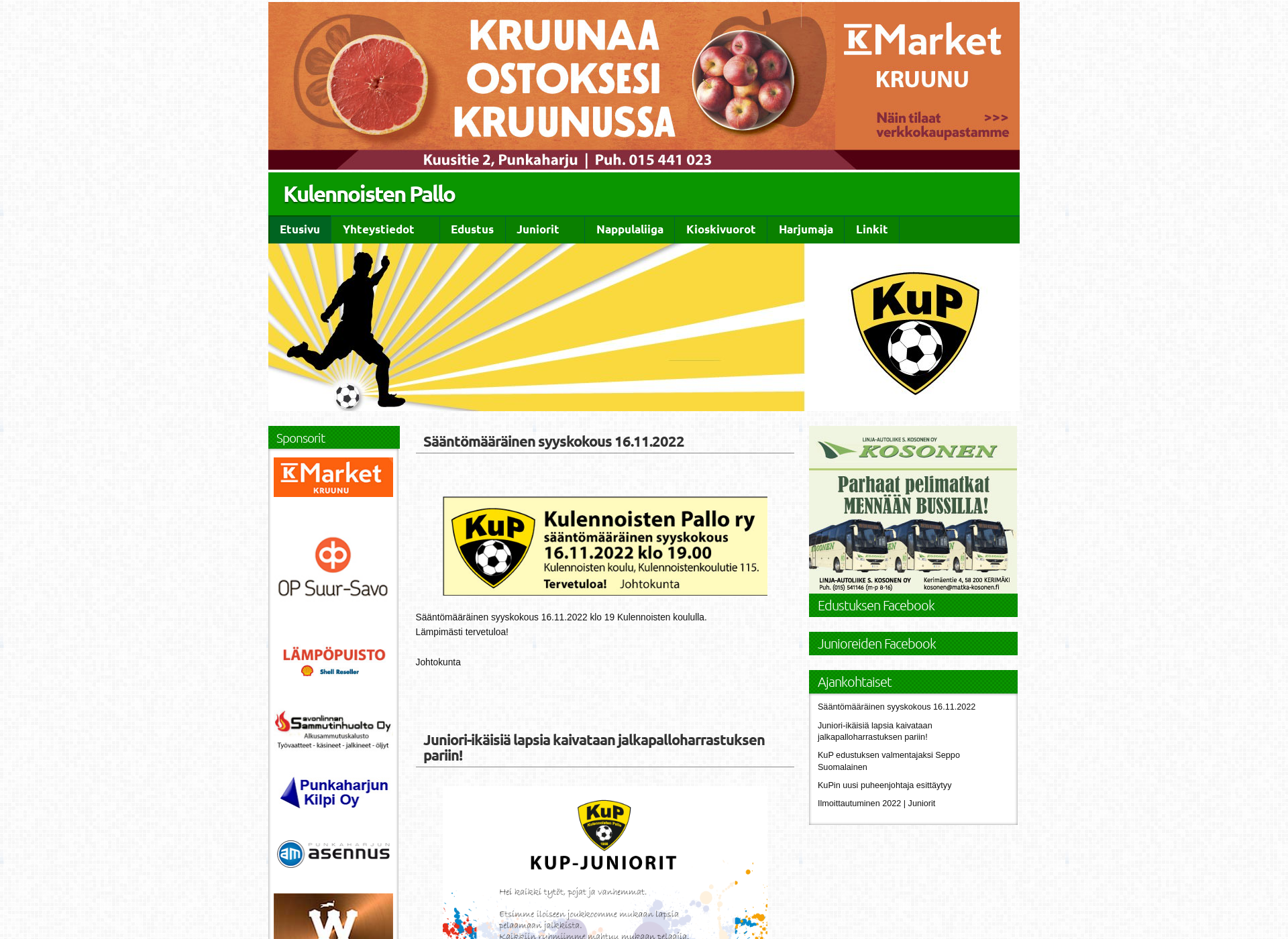 Screenshot for kulennoistenpallo.fi