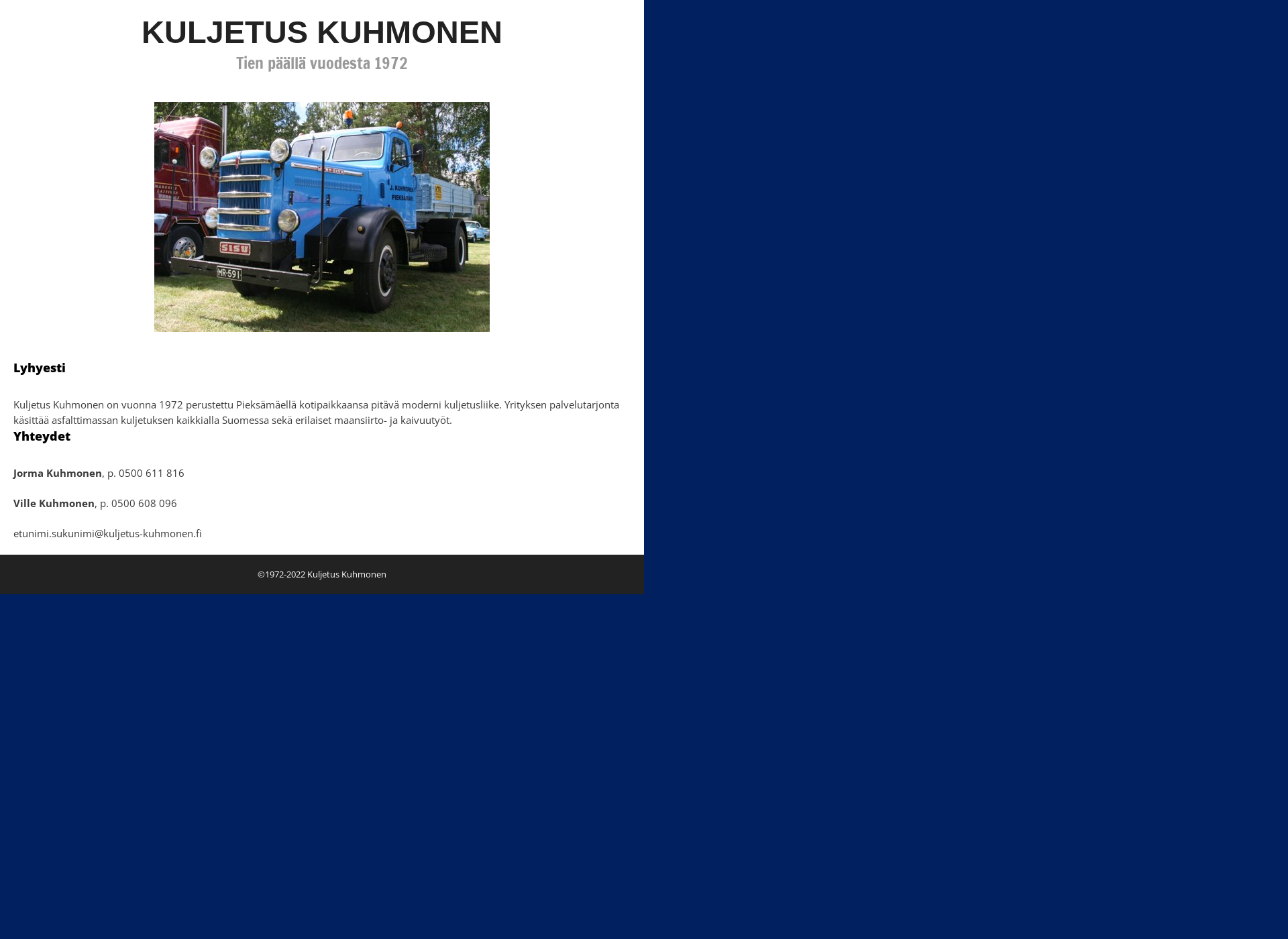 Screenshot for kuljetus-kuhmonen.fi