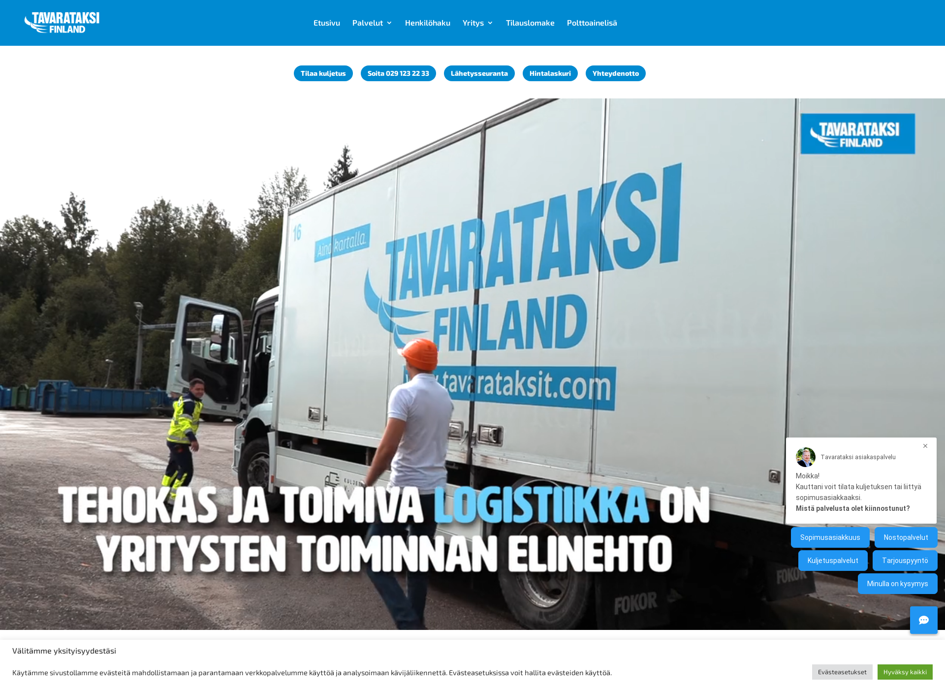 Näyttökuva kuljetushinnasto.fi