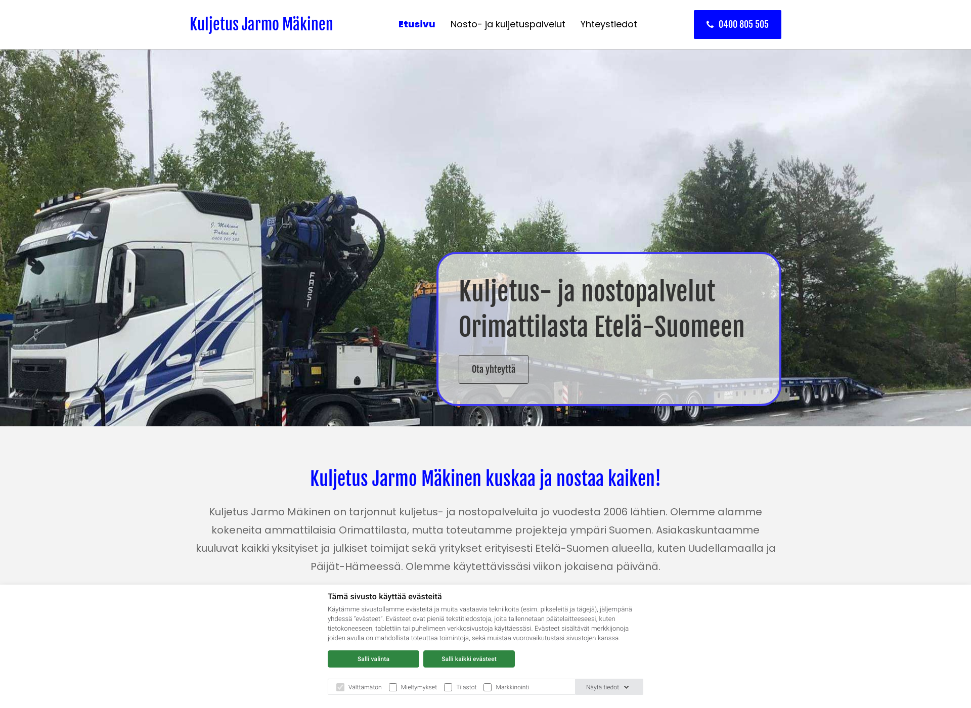 Screenshot for kuljetusjarmomakinen.fi