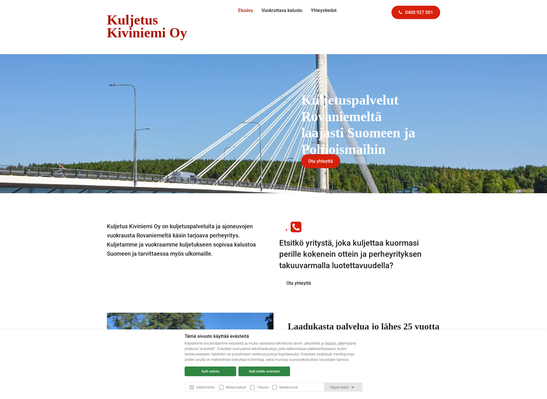 Screenshot for kuljetuskiviniemi.fi