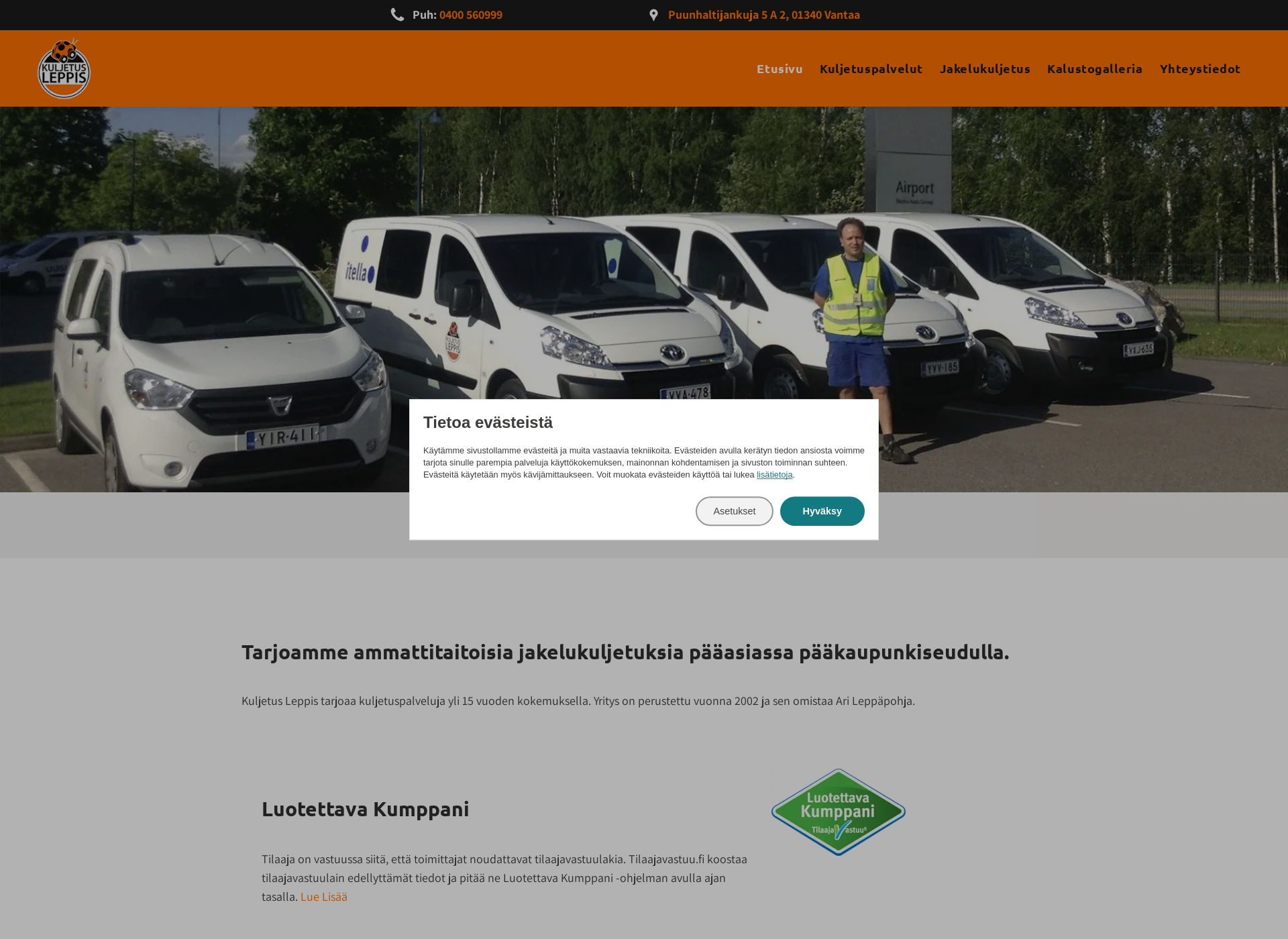 Screenshot for kuljetusleppis.fi