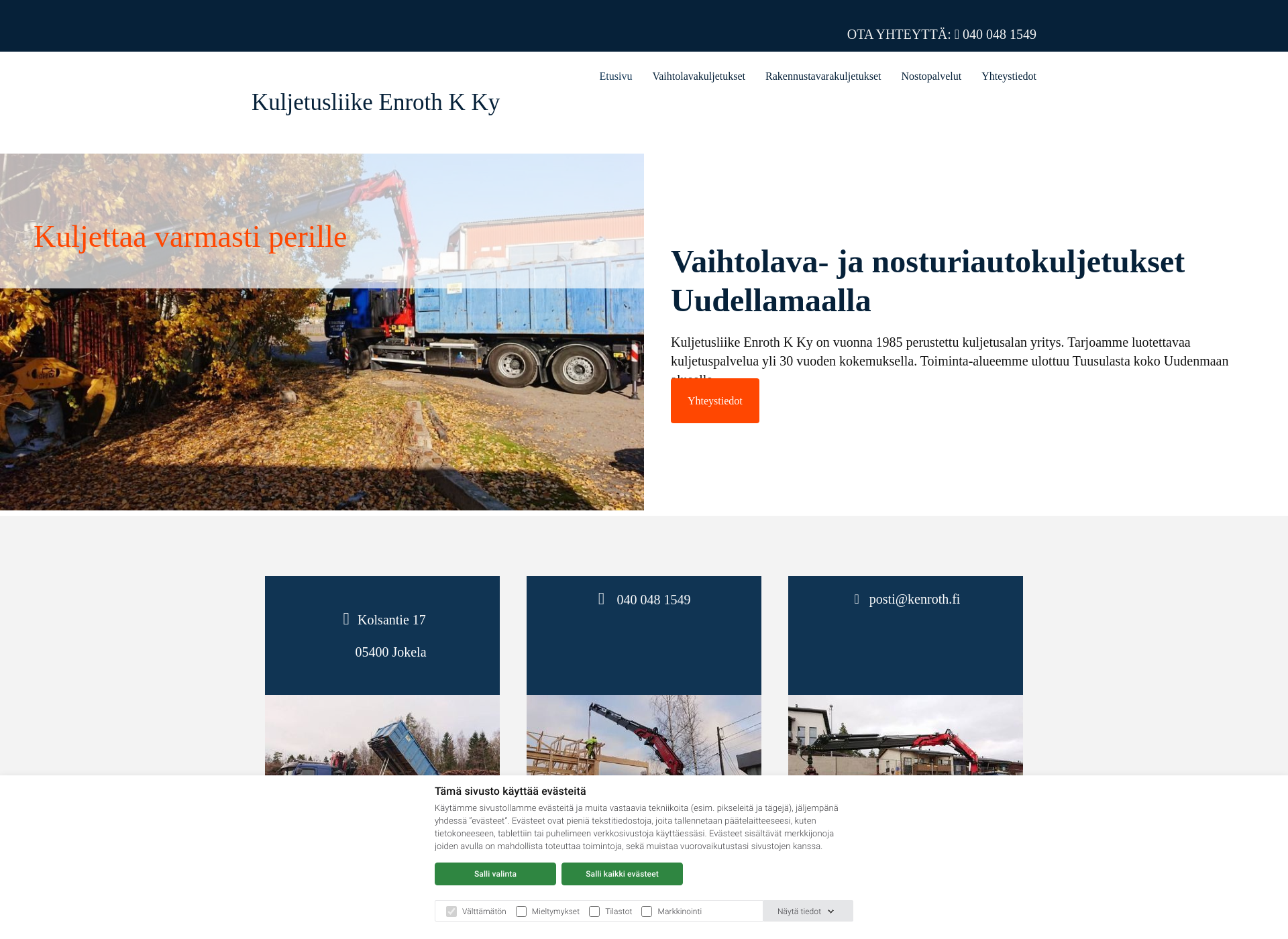 Screenshot for kuljetusliikeenroth.fi