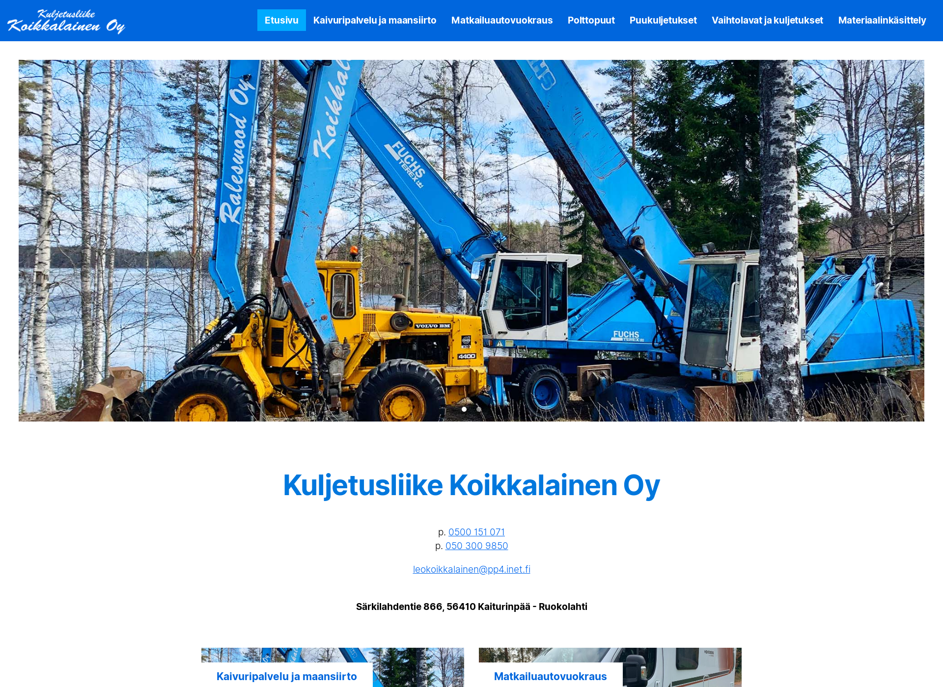 Screenshot for kuljetusliikekoikkalainen.fi