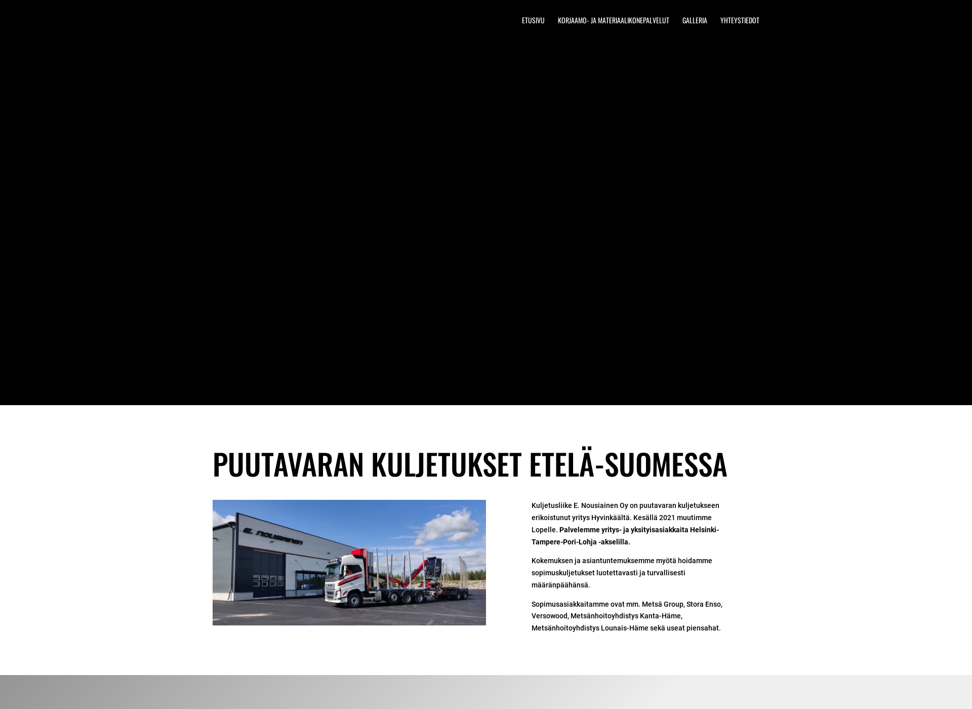 Skärmdump för kuljetusliikenousiainen.fi