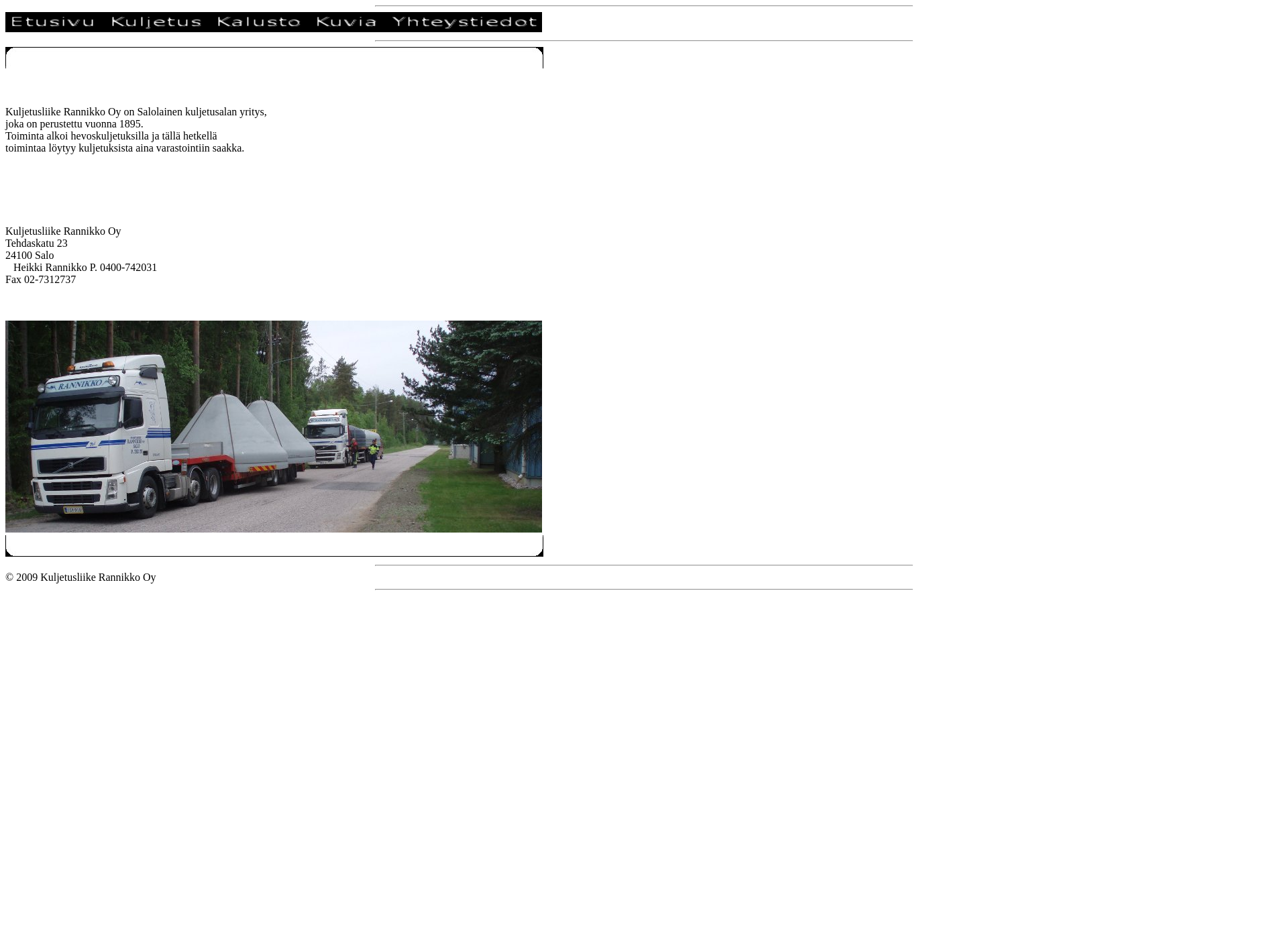 Screenshot for kuljetusliikerannikko.fi