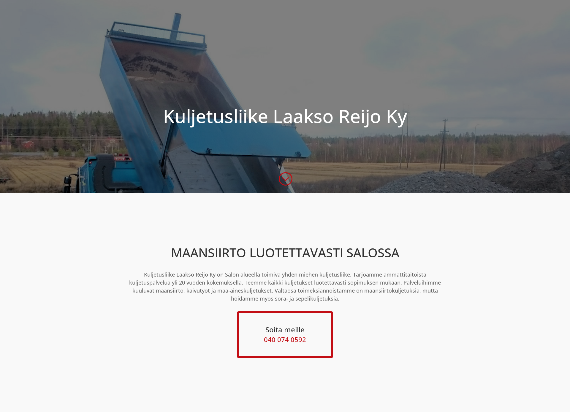 Skärmdump för kuljetusliikesalo.fi