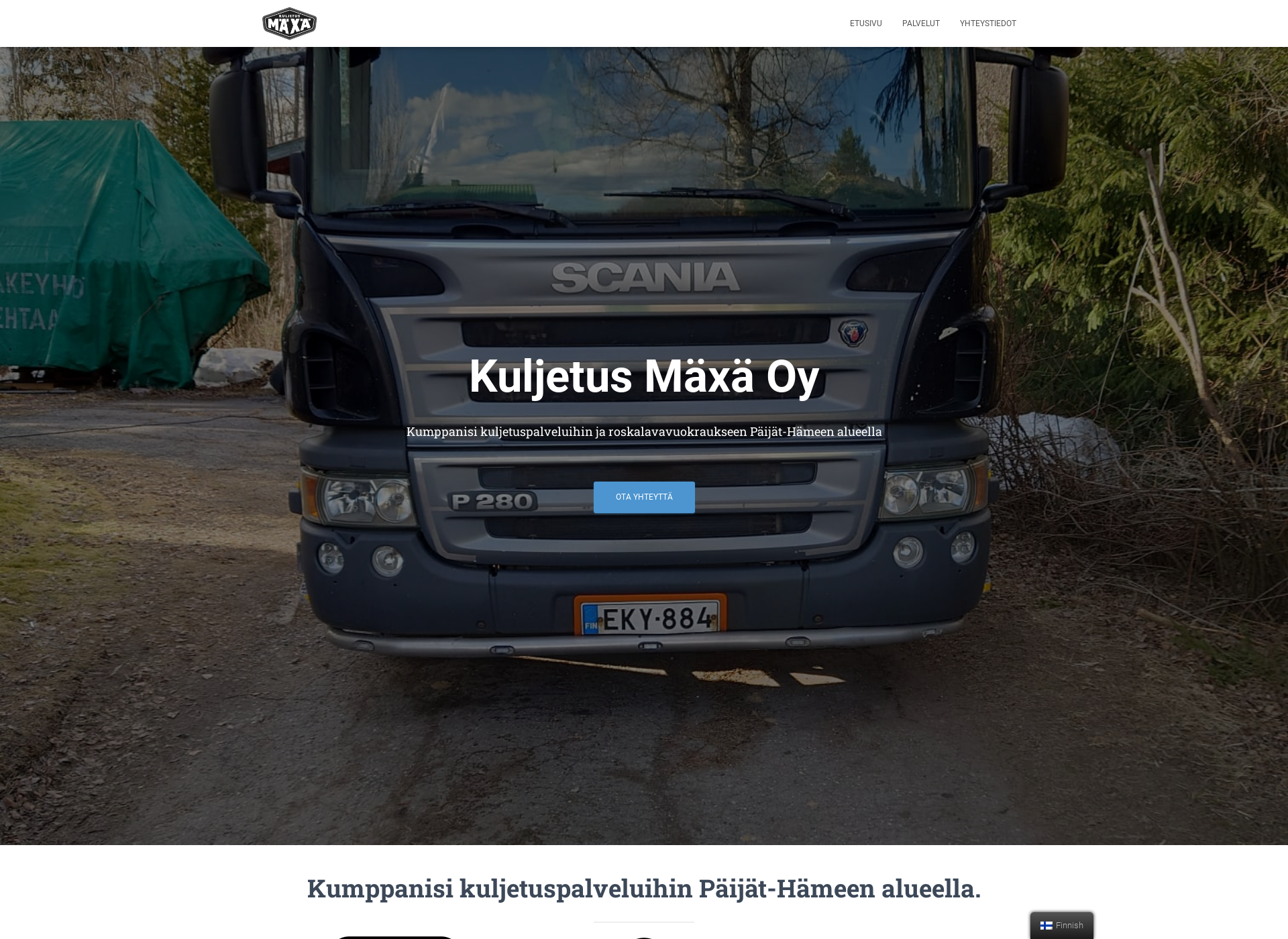 Skärmdump för kuljetusmaxa.fi
