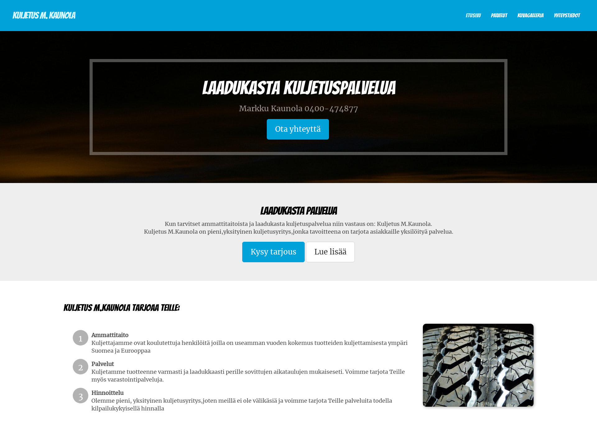 Screenshot for kuljetusmkaunola.fi