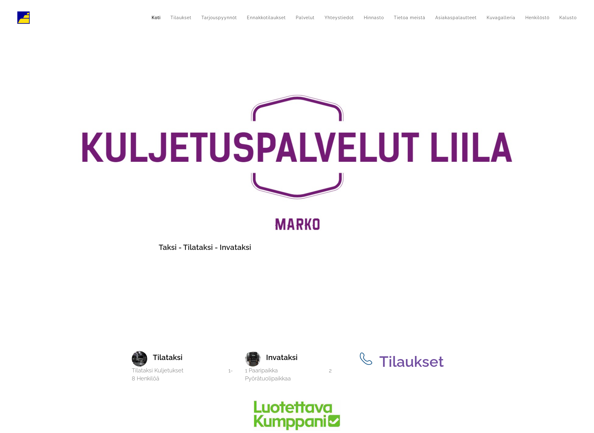 Näyttökuva kuljetuspalvelut-liila.fi
