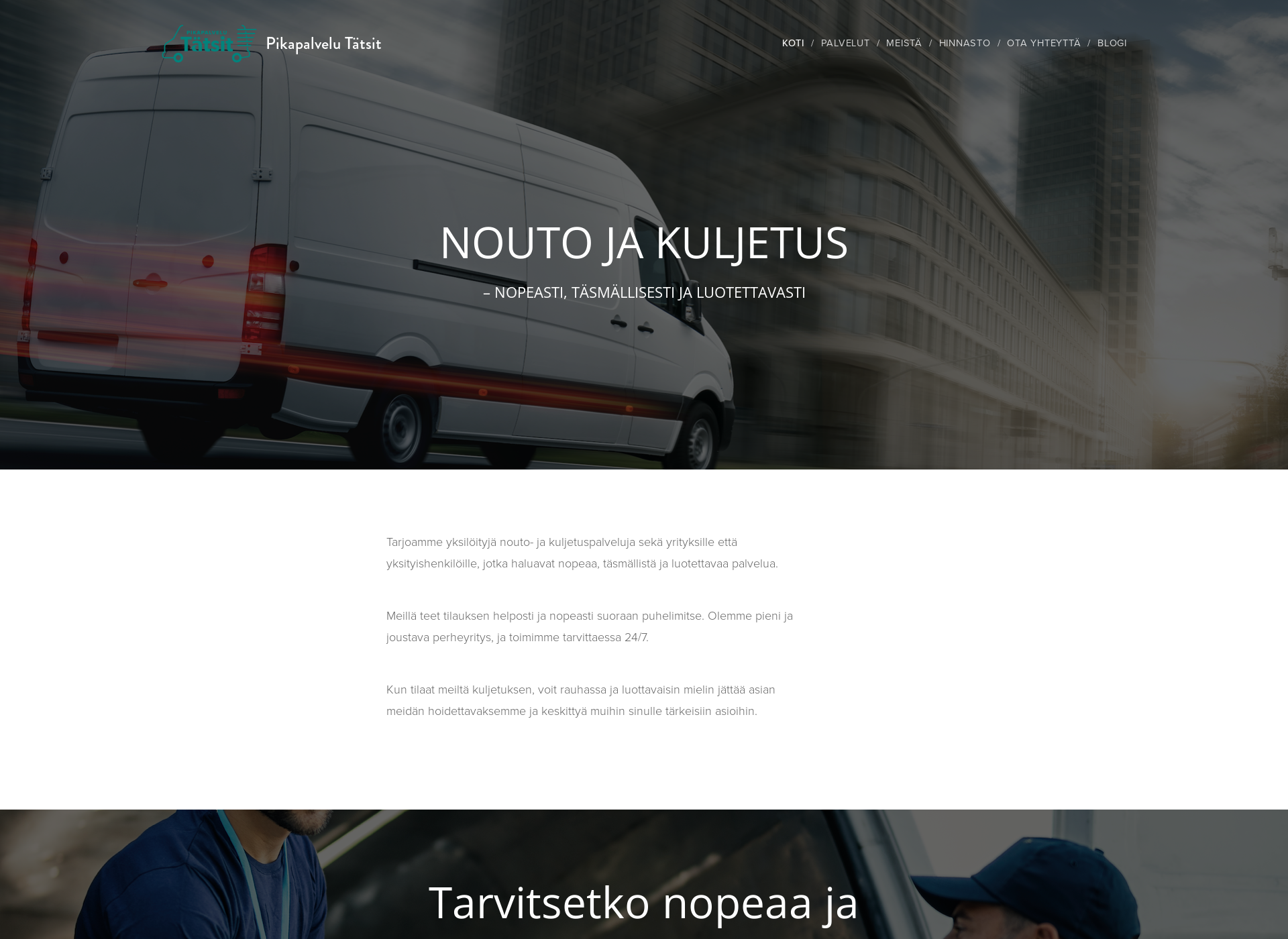 Skärmdump för kuljetuspalvelutatsit.fi