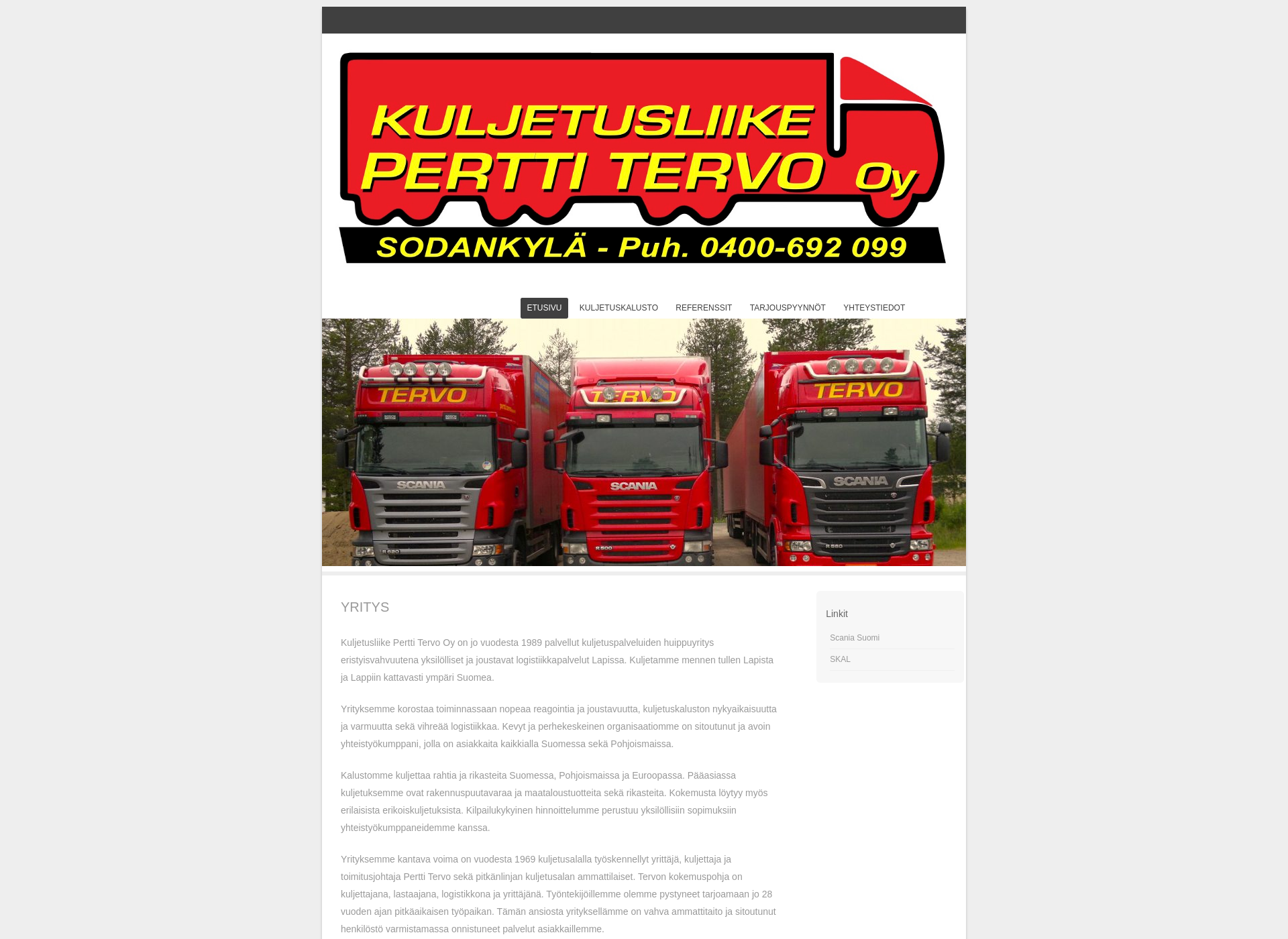 Screenshot for kuljetusperttitervo.fi