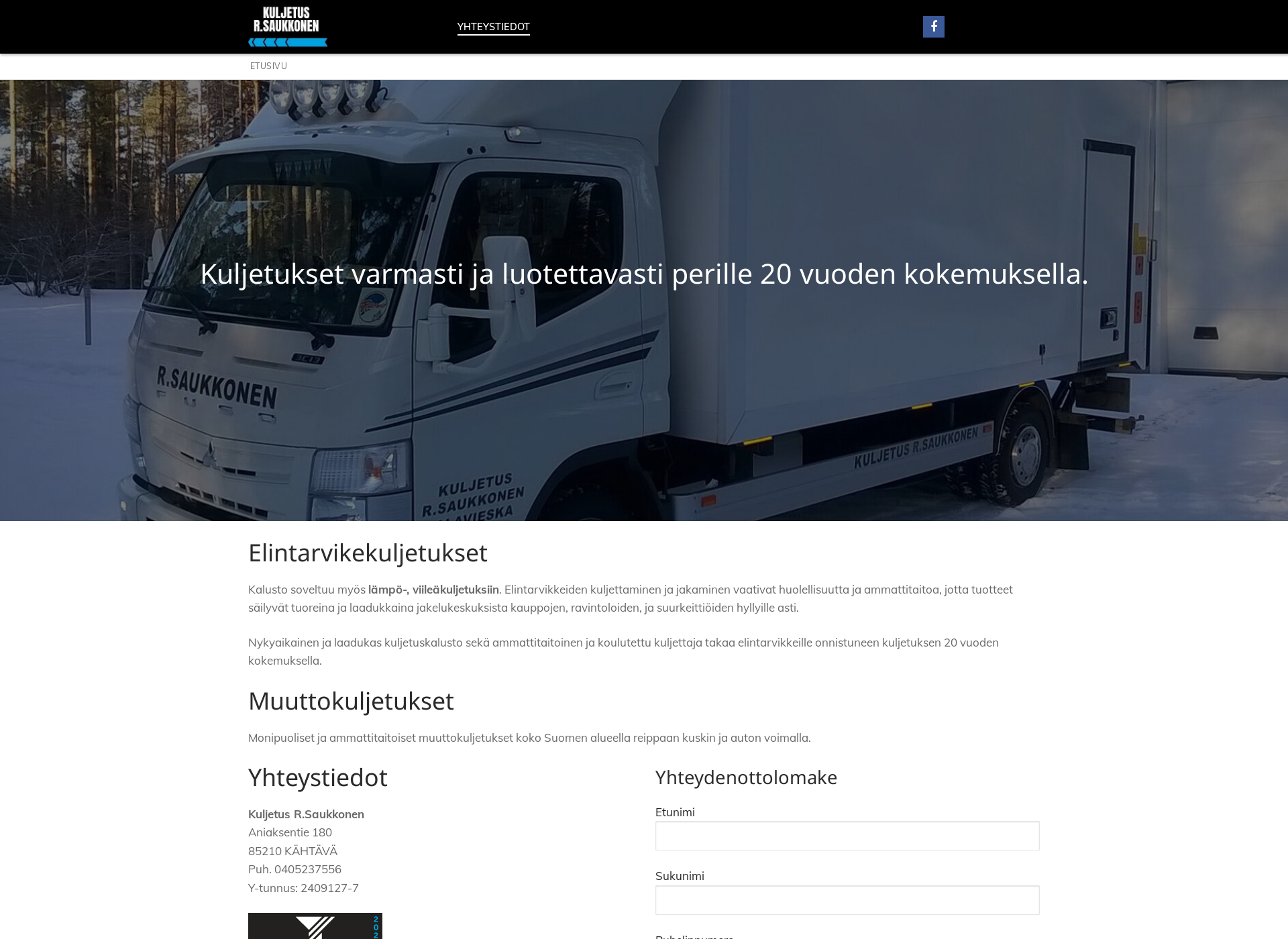 Screenshot for kuljetusrsaukkonen.fi