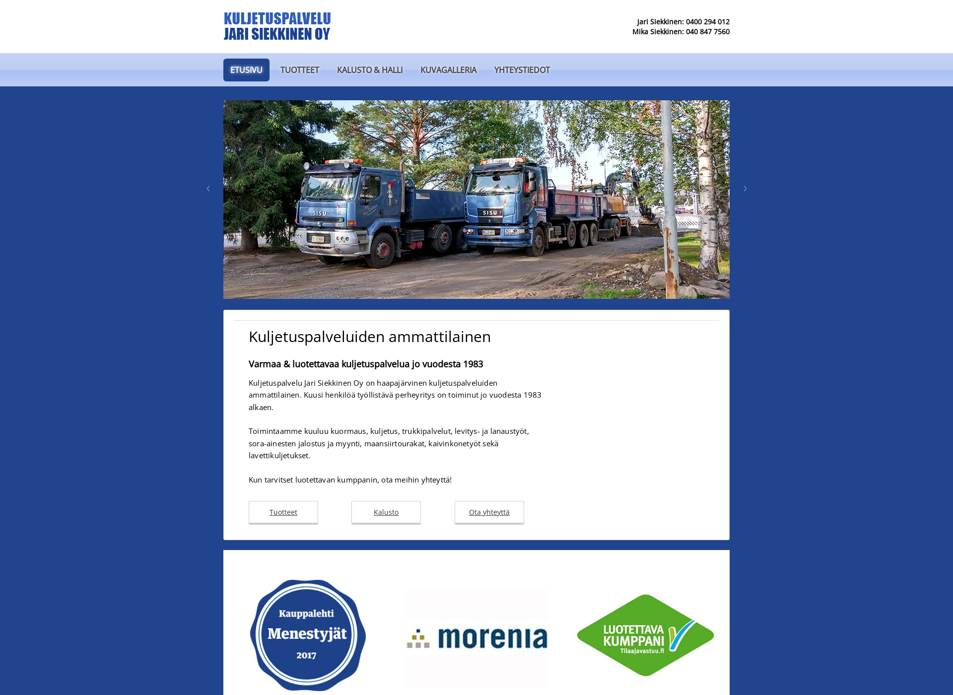 Screenshot for kuljetussiekkinen.fi
