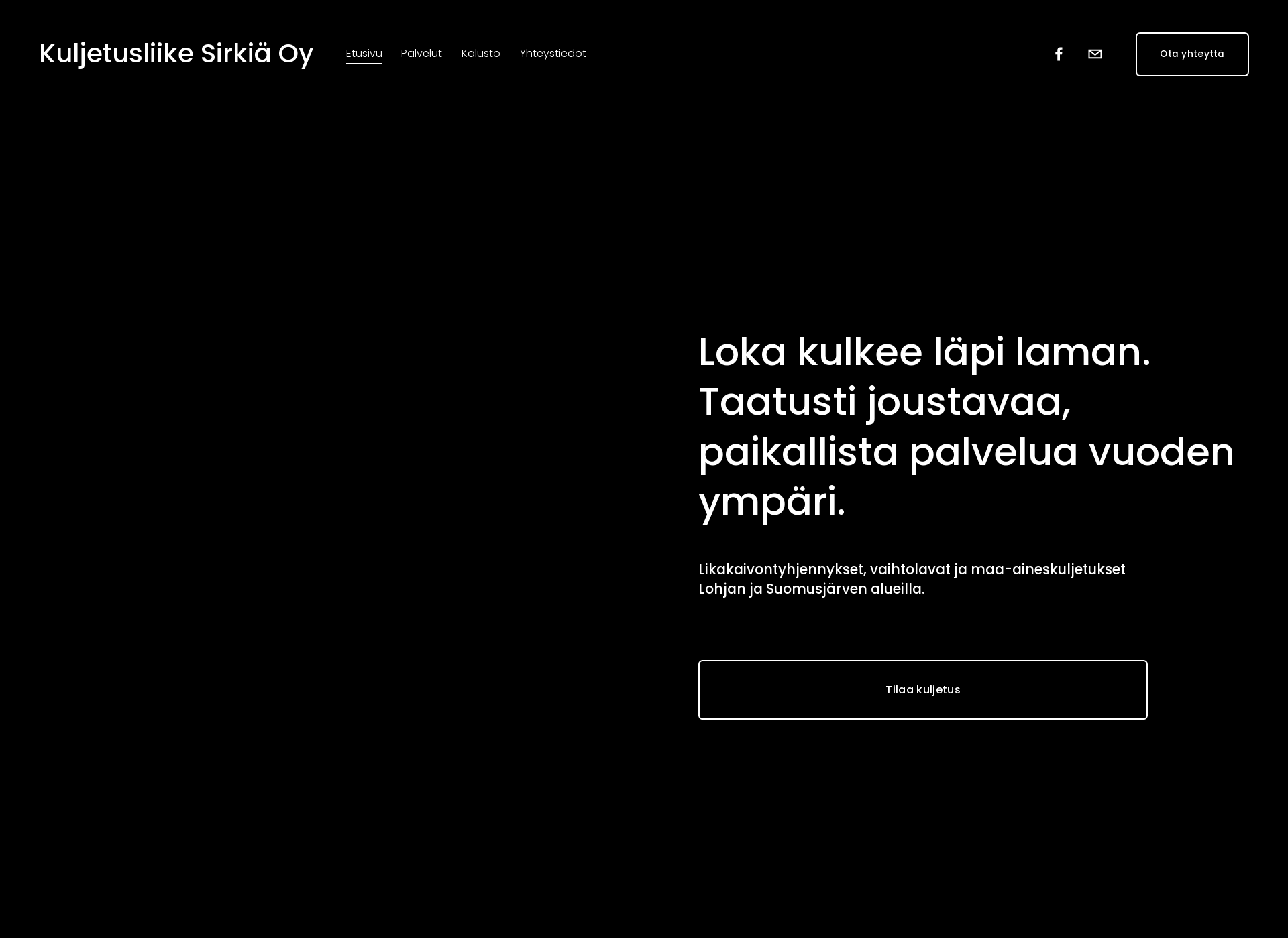 Skärmdump för kuljetustimosirkia.fi