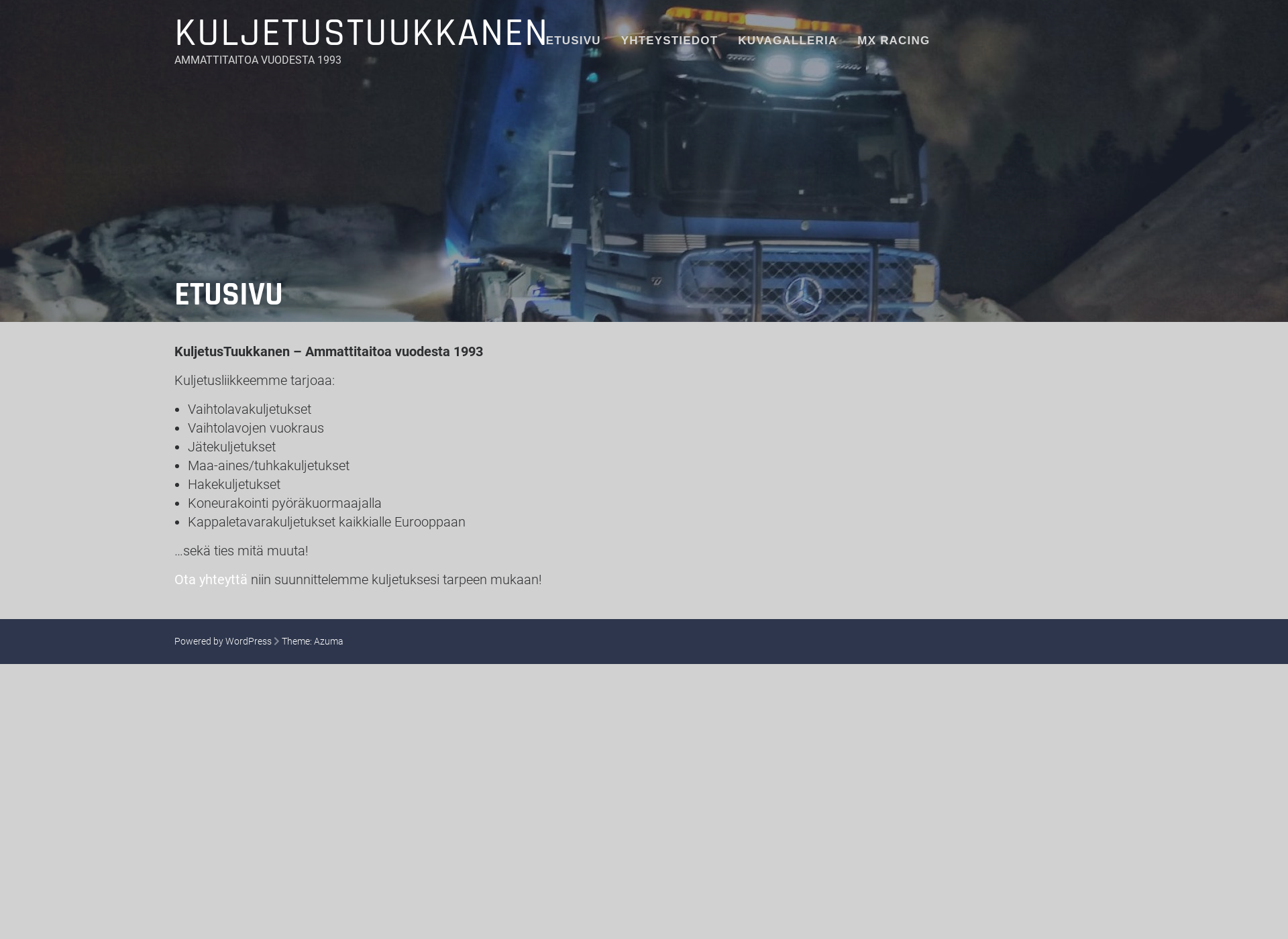 Skärmdump för kuljetustuukkanen.fi