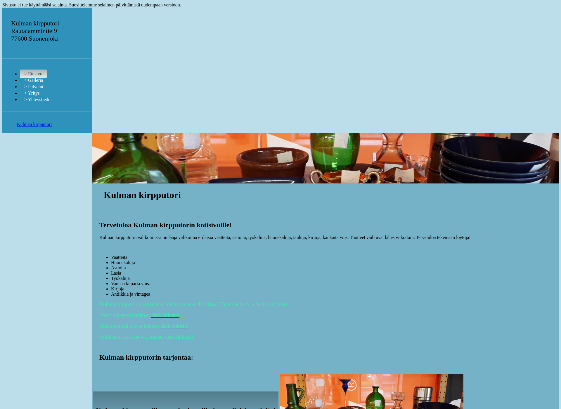 Screenshot for kulmankirpputori.fi