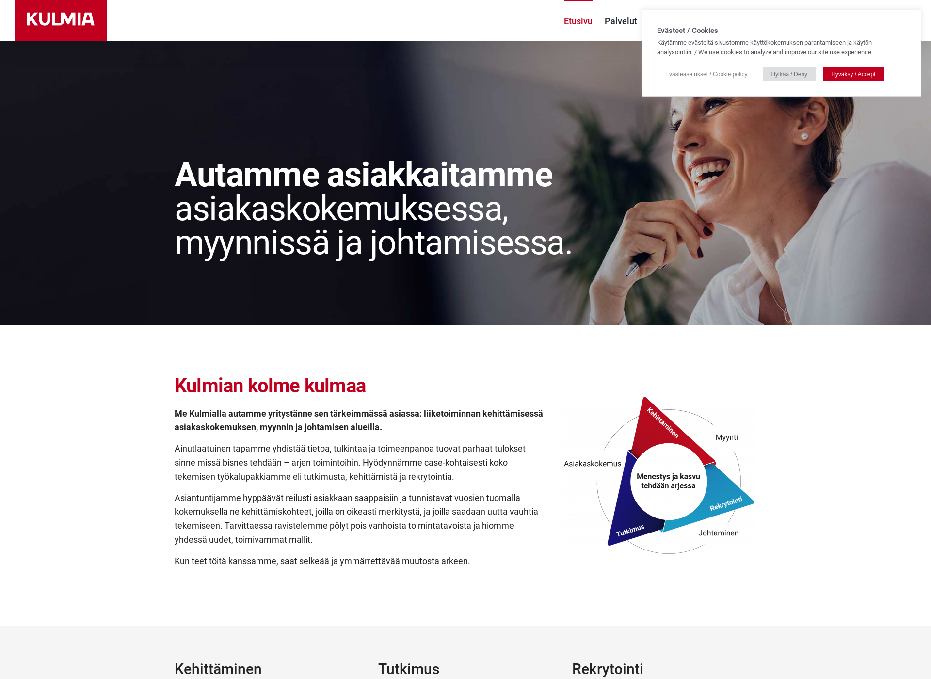 Screenshot for kulmiagreatone.fi