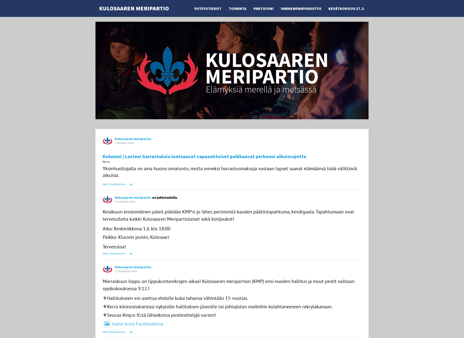 Screenshot for kulosaarenmeripartio.fi