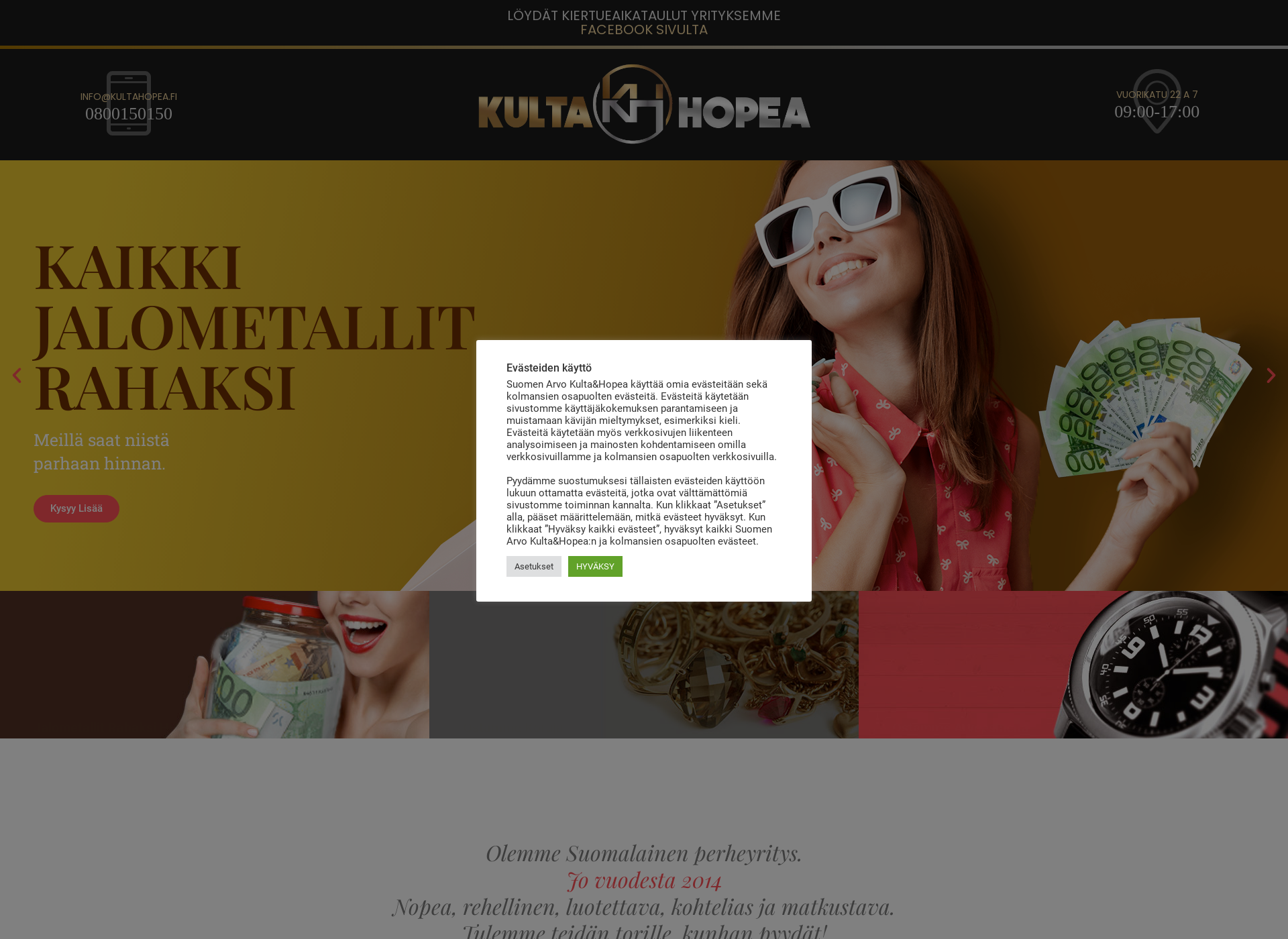 Screenshot for kultahopea.fi