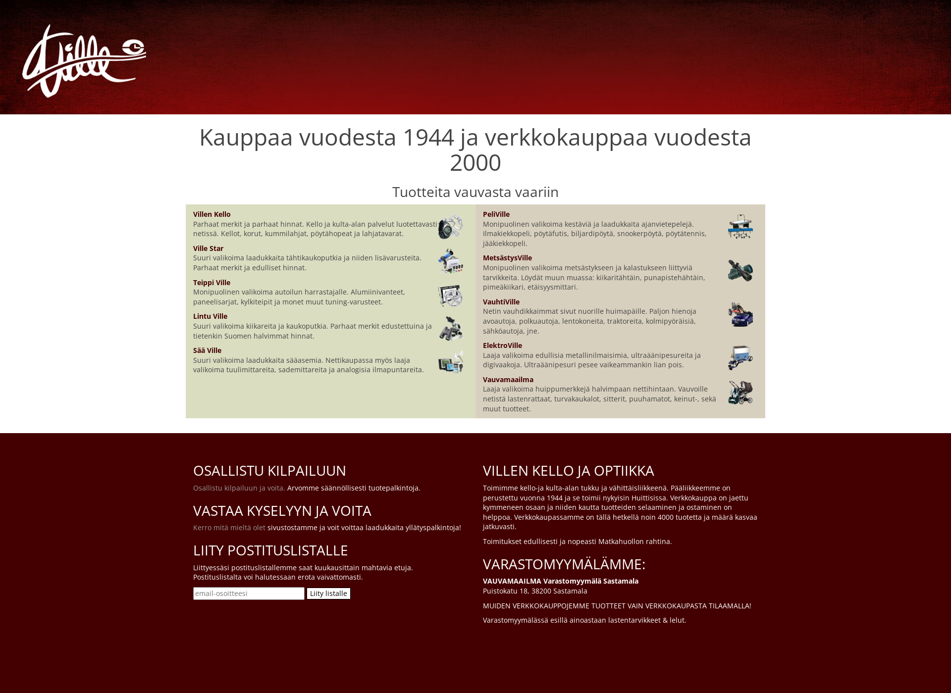 Skärmdump för kultakellot.fi