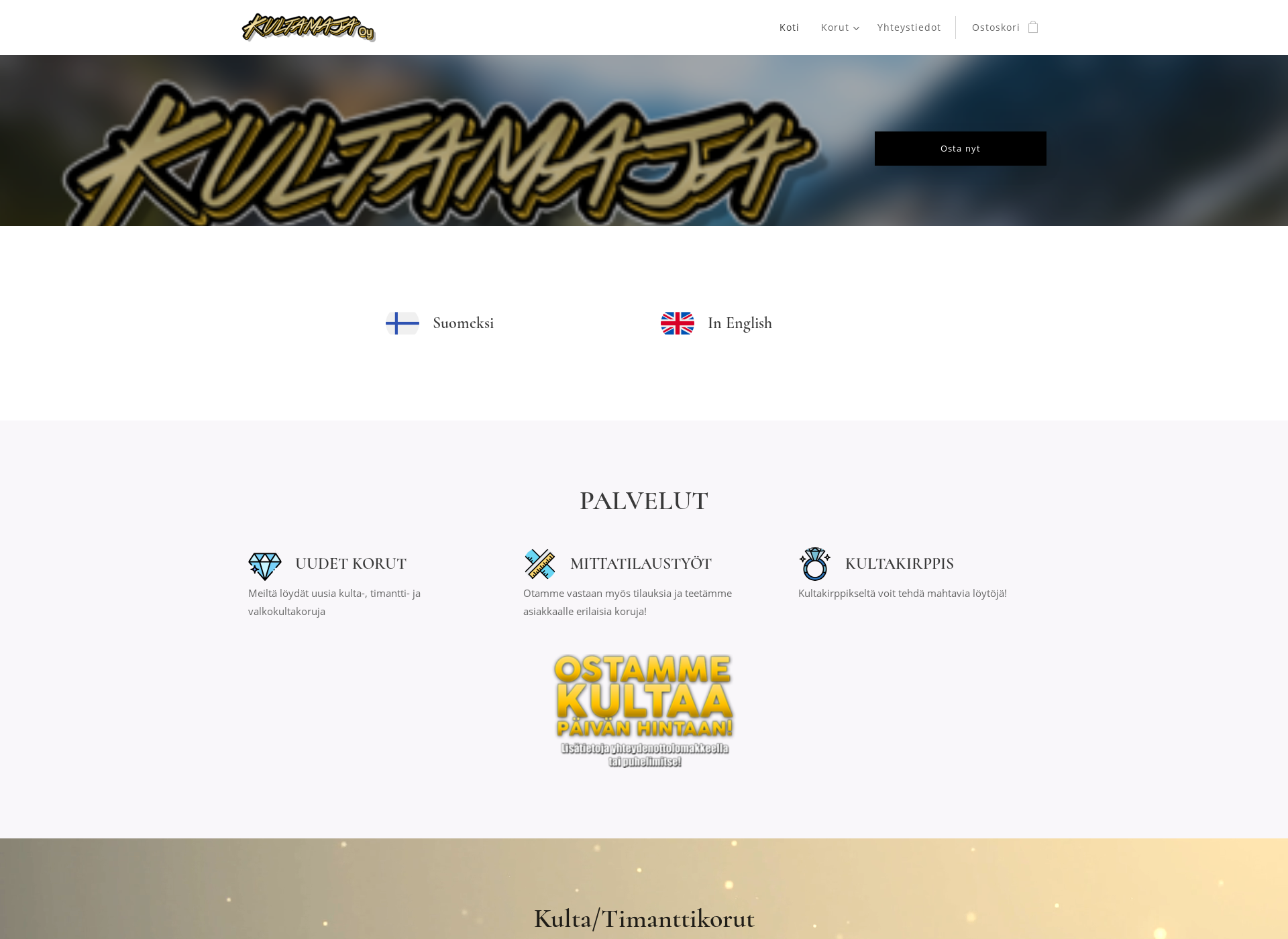 Screenshot for kultamaja.fi