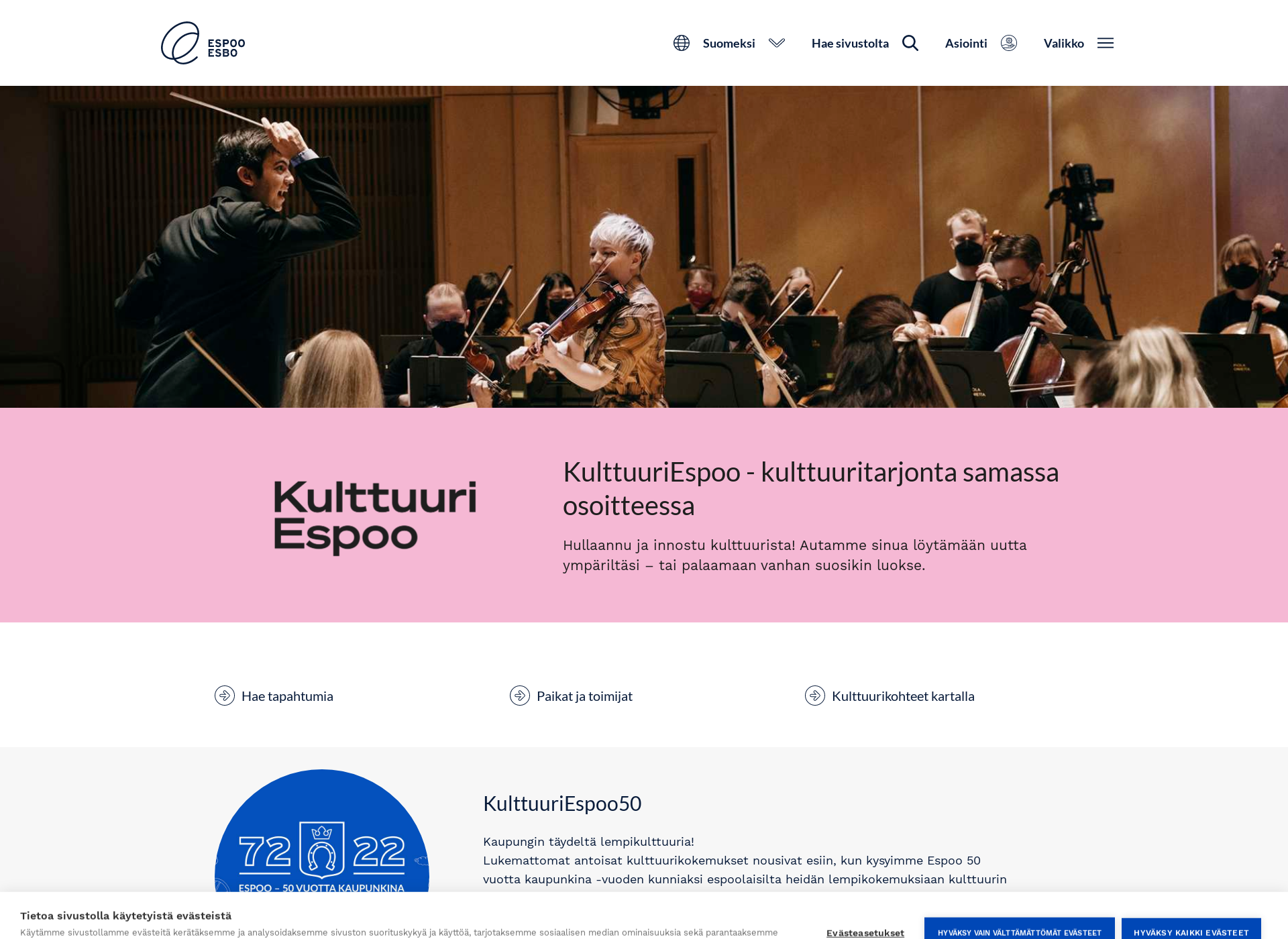 Screenshot for kulttuuriespoo.fi