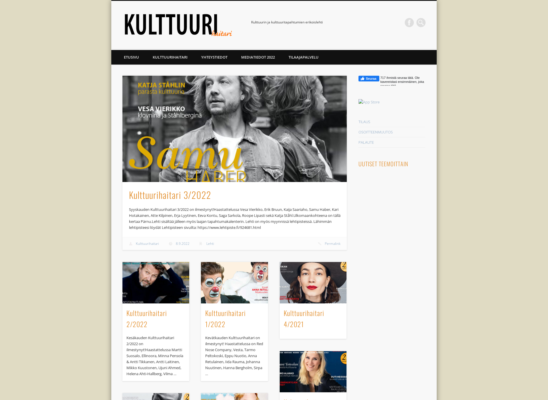 Screenshot for kulttuurihaitari.fi