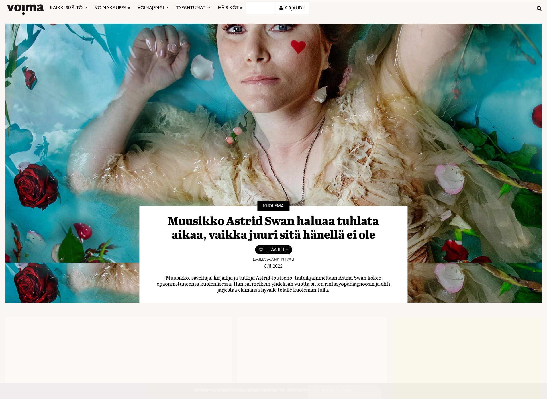 Skärmdump för kulttuurikanava.fi
