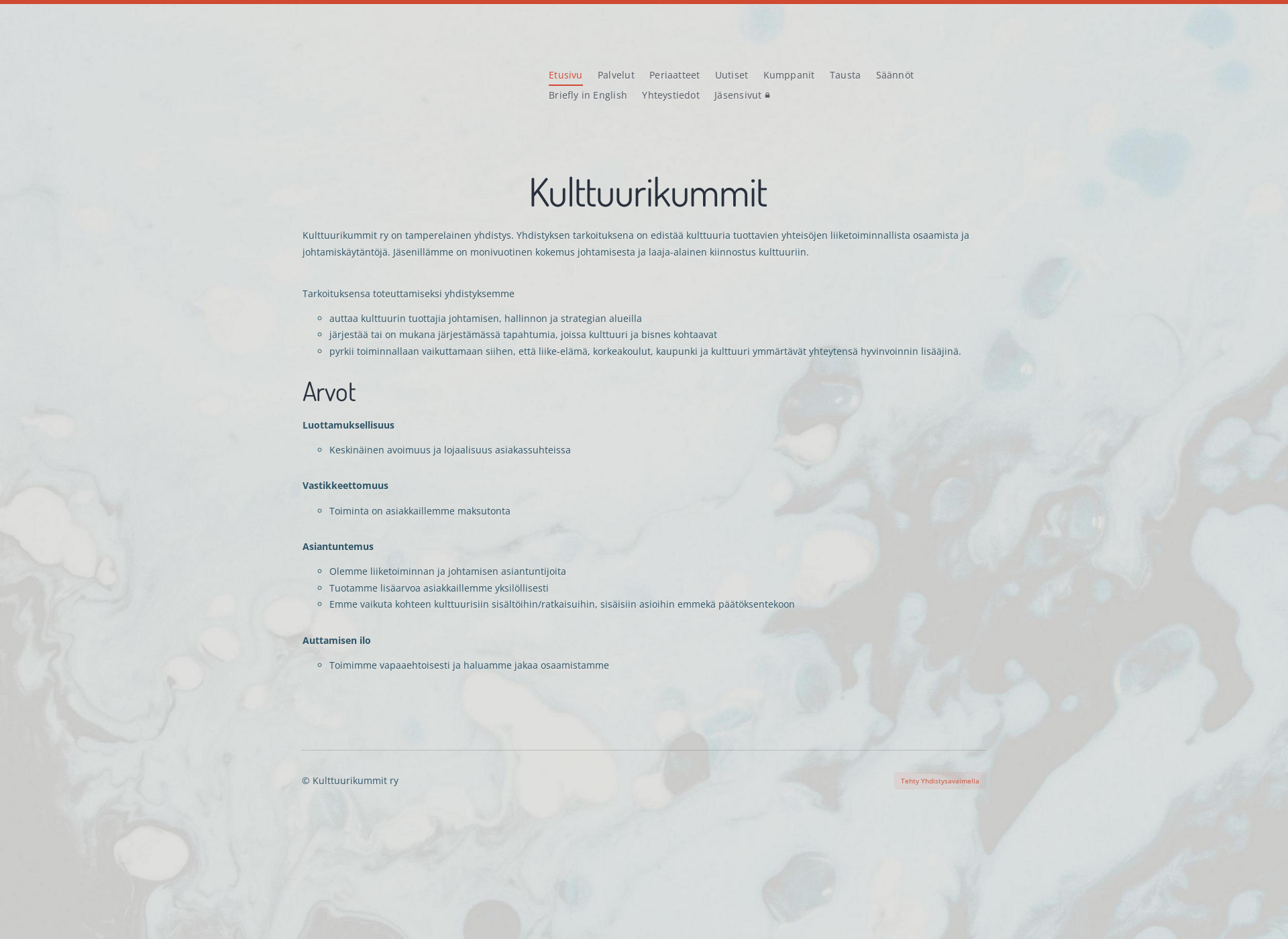 Screenshot for kulttuurikummit.fi