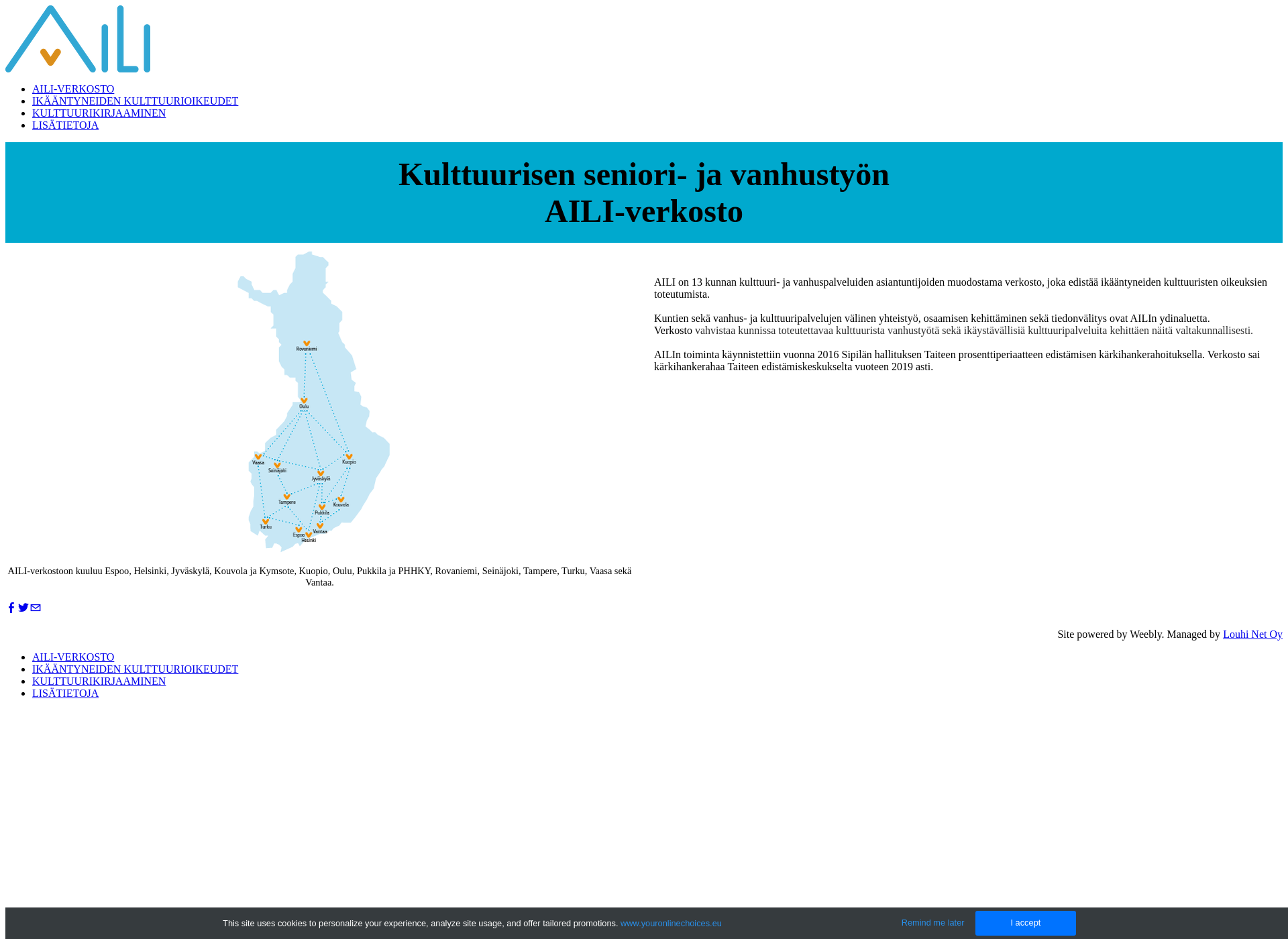 Screenshot for kulttuurinenvanhustyö.fi
