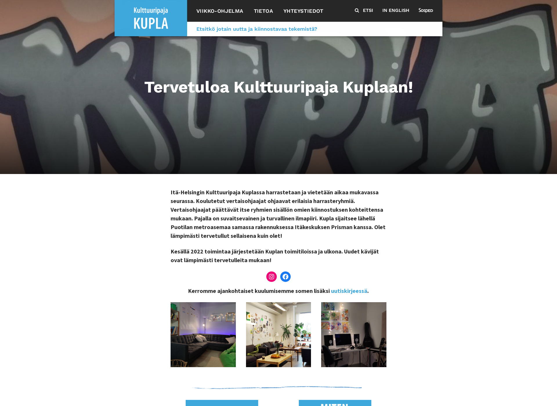 Skärmdump för kulttuuripajakupla.fi