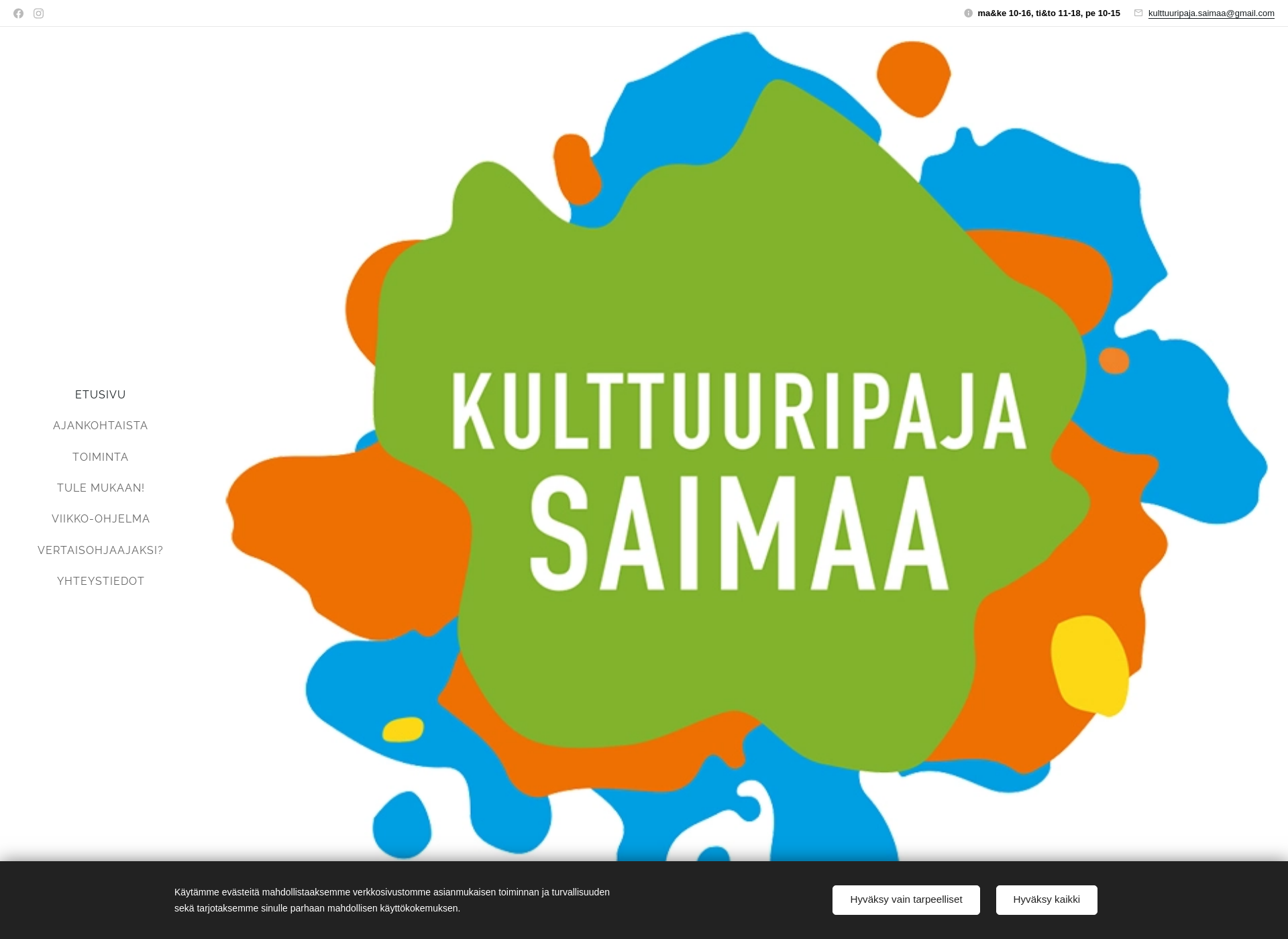 Skärmdump för kulttuuripajasaimaa.fi
