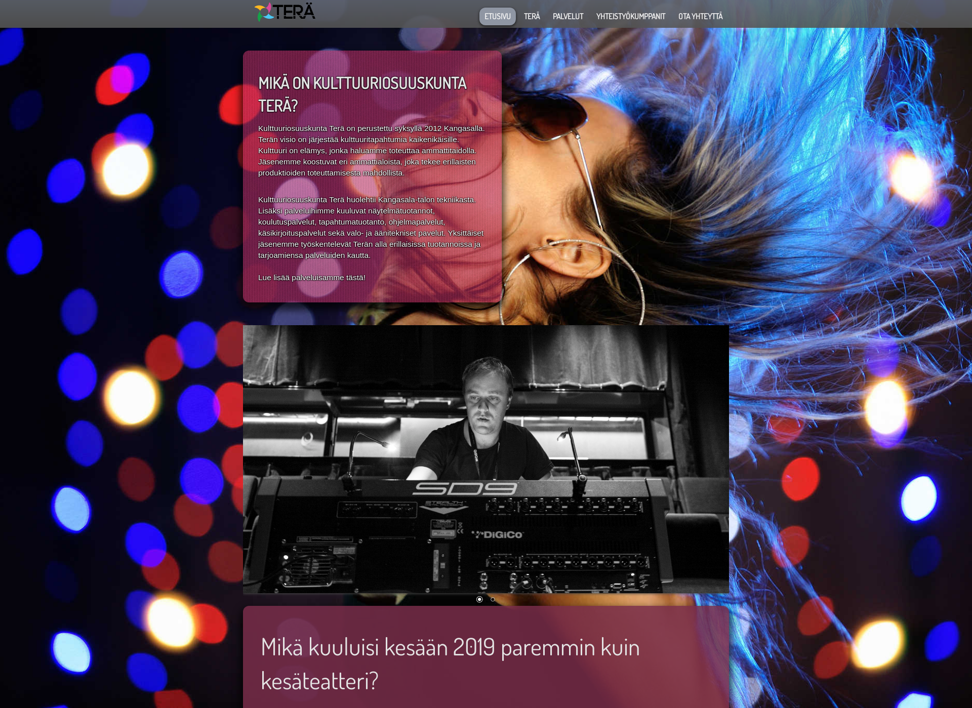 Skärmdump för kulttuuritera.fi