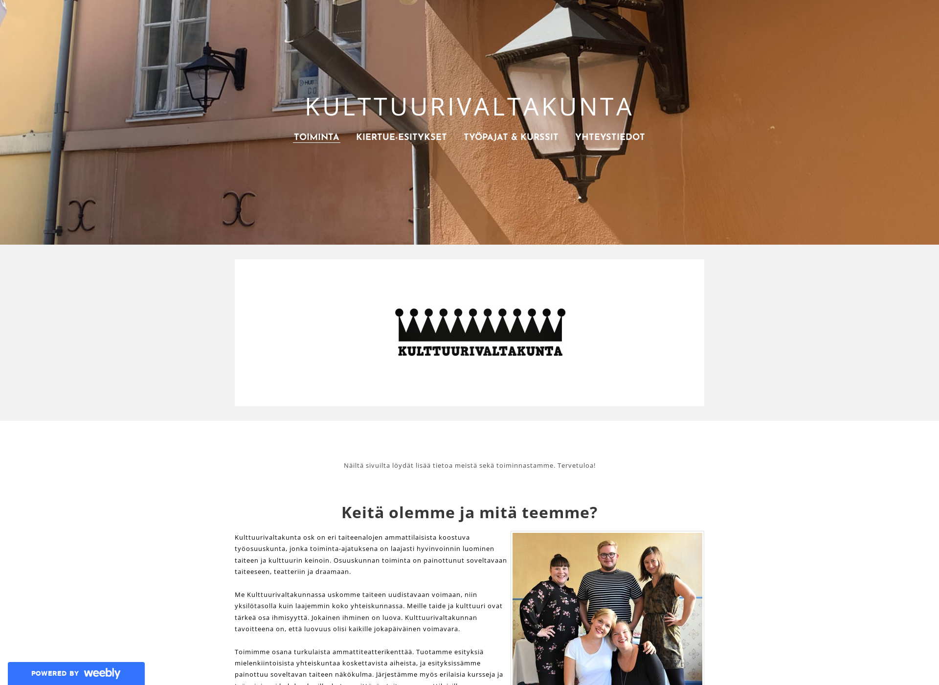 Screenshot for kulttuurivaltakunta.fi