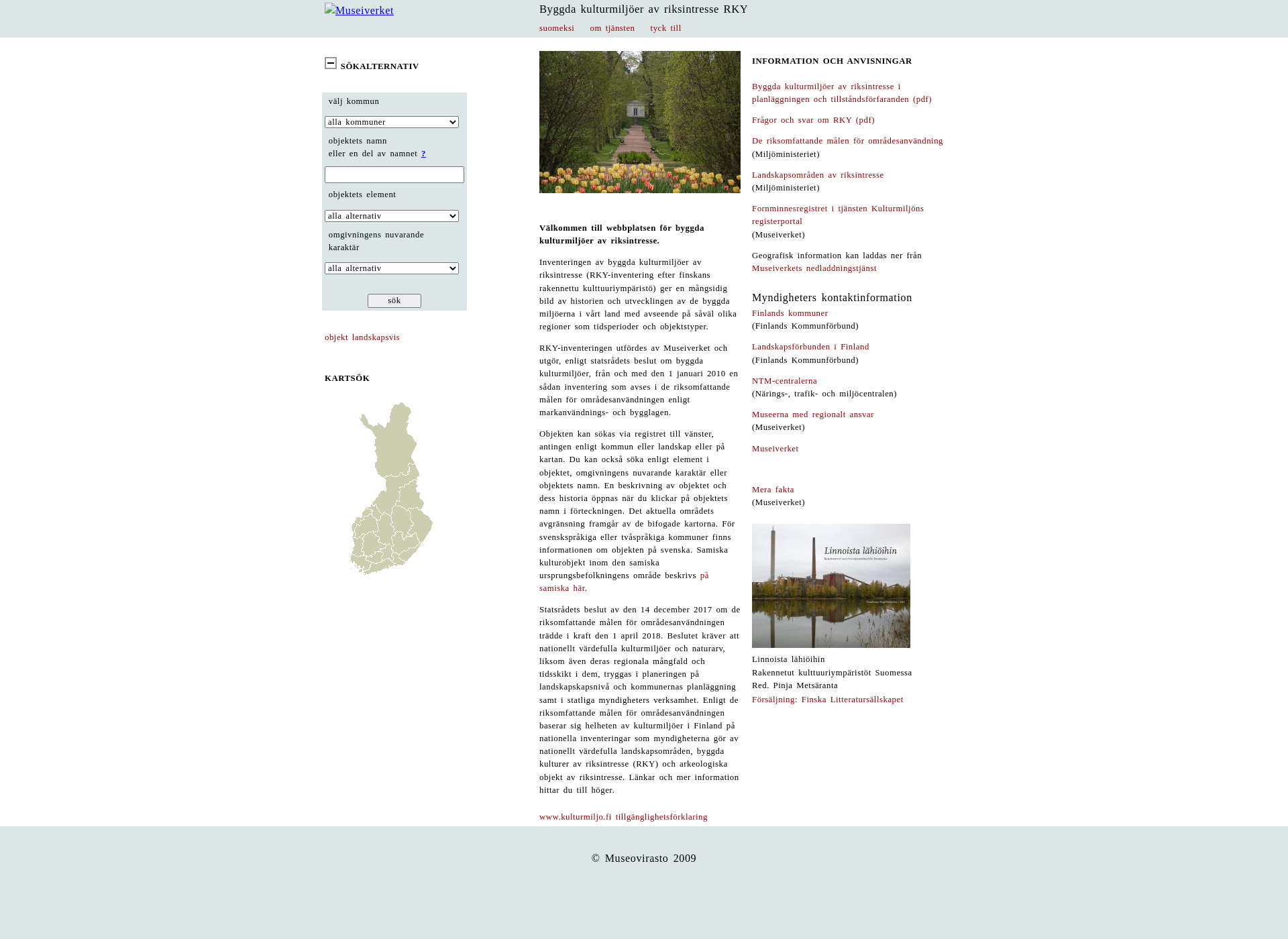 Screenshot for kulturmiljo.fi