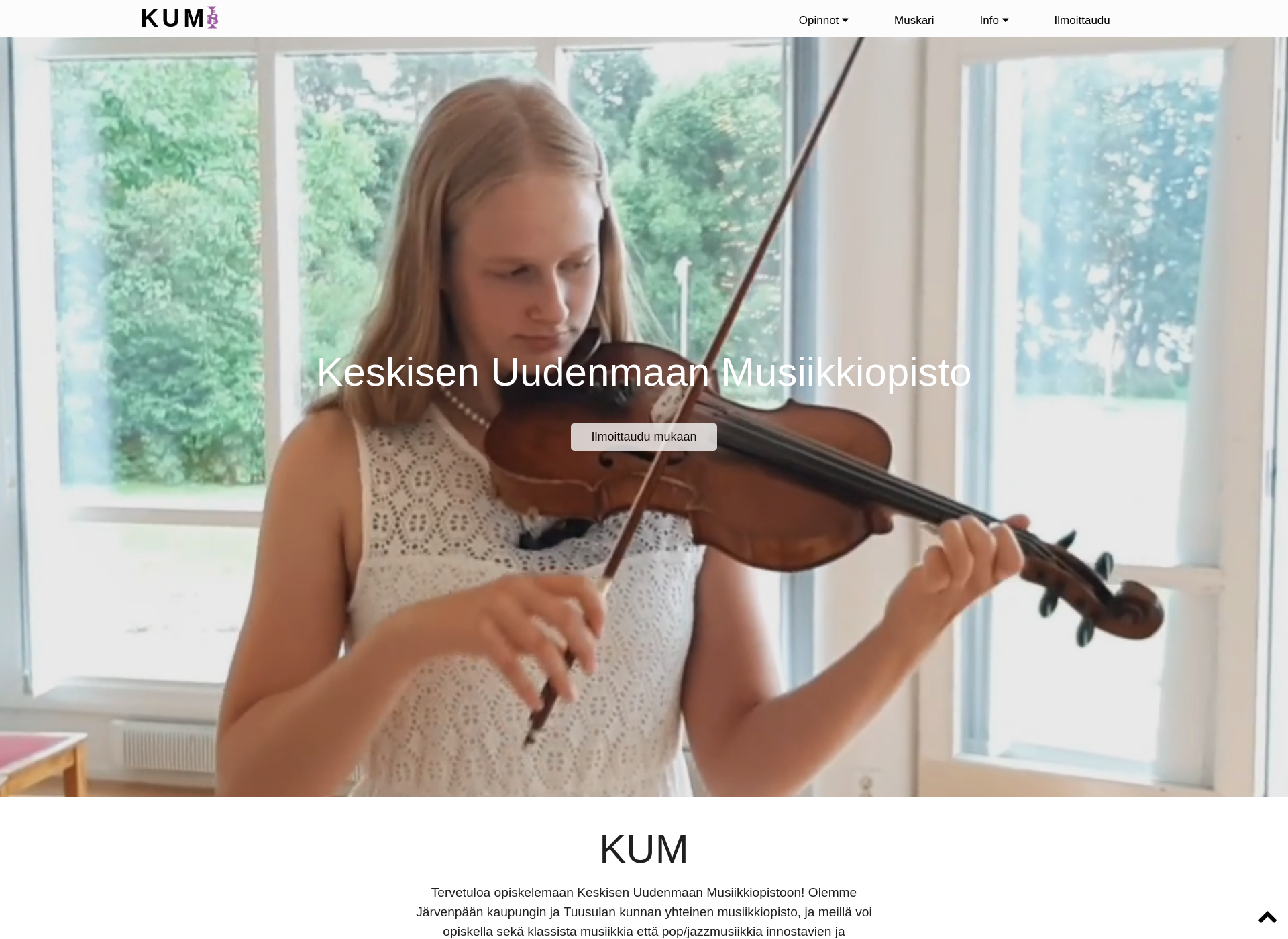 Skärmdump för kum.fi