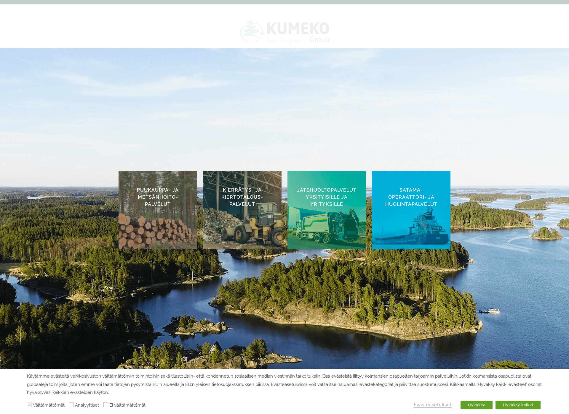 Skärmdump för kumeko.fi