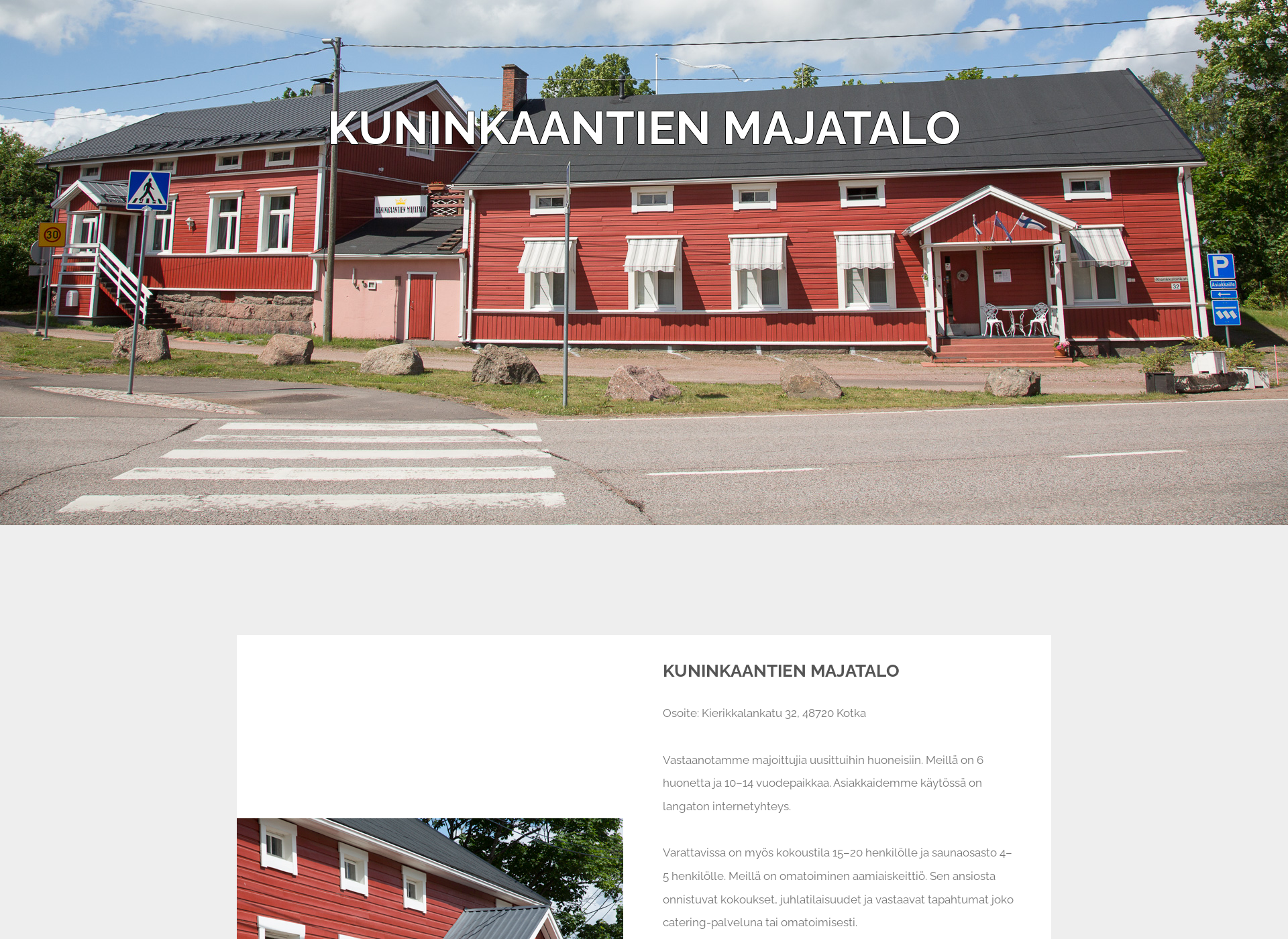 Skärmdump för kuninkaantienmajatalo.fi