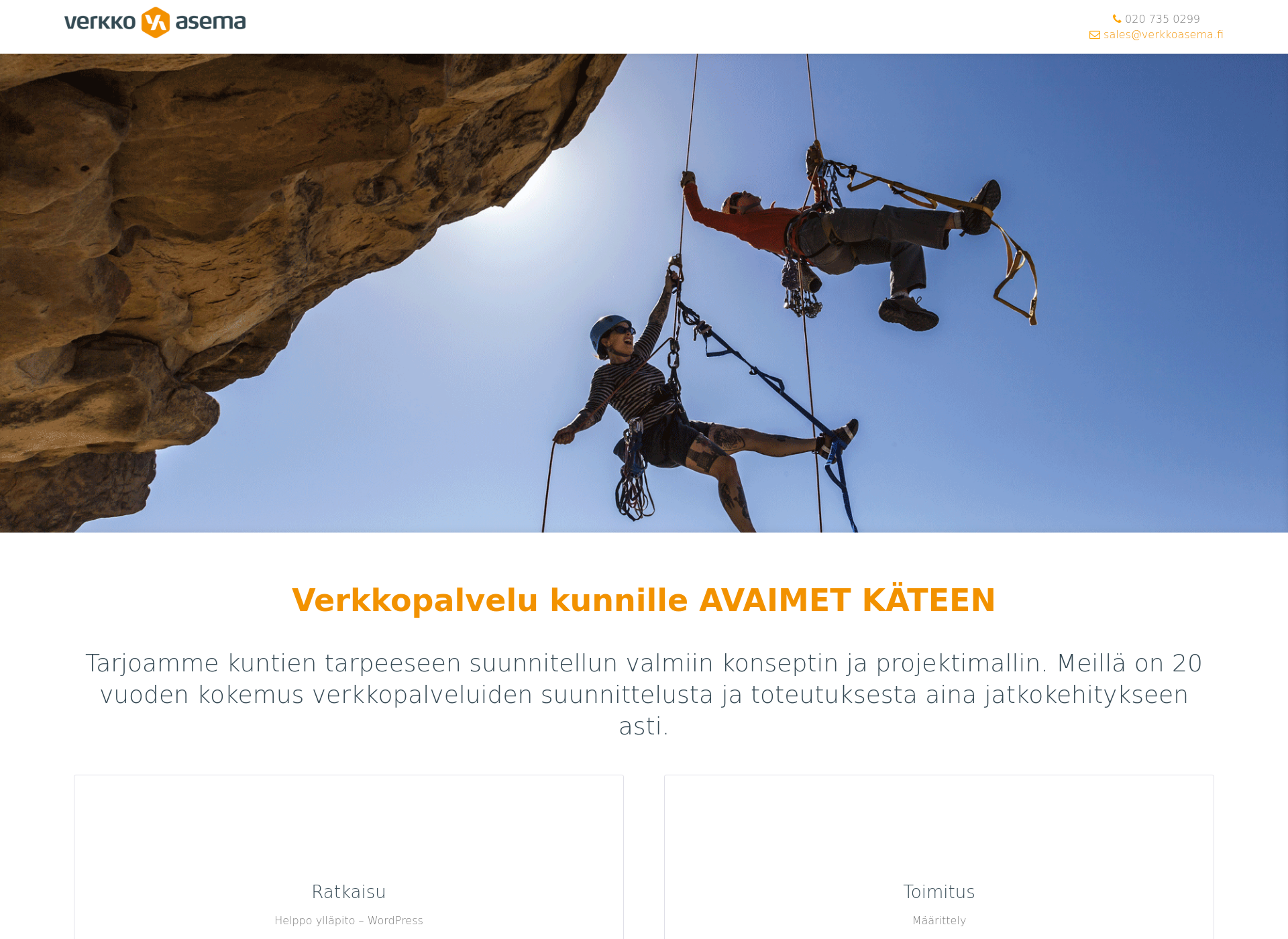 Skärmdump för kunnanverkkosivut.fi