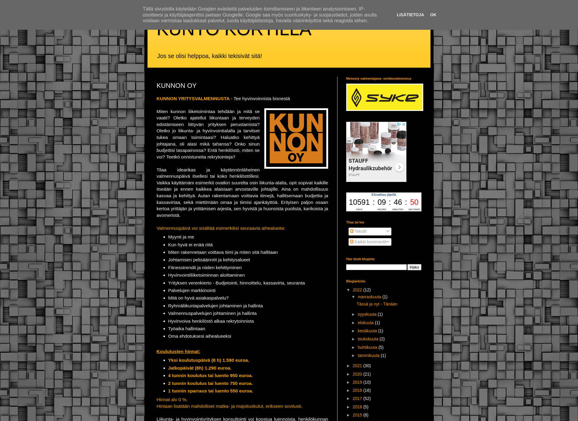 Screenshot for kunnonoy.fi