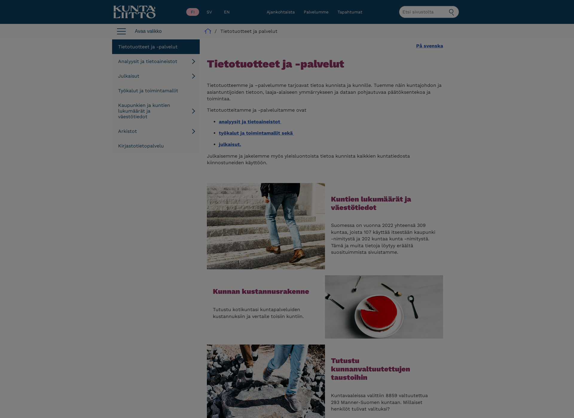 Skärmdump för kuntanavigaattori.fi