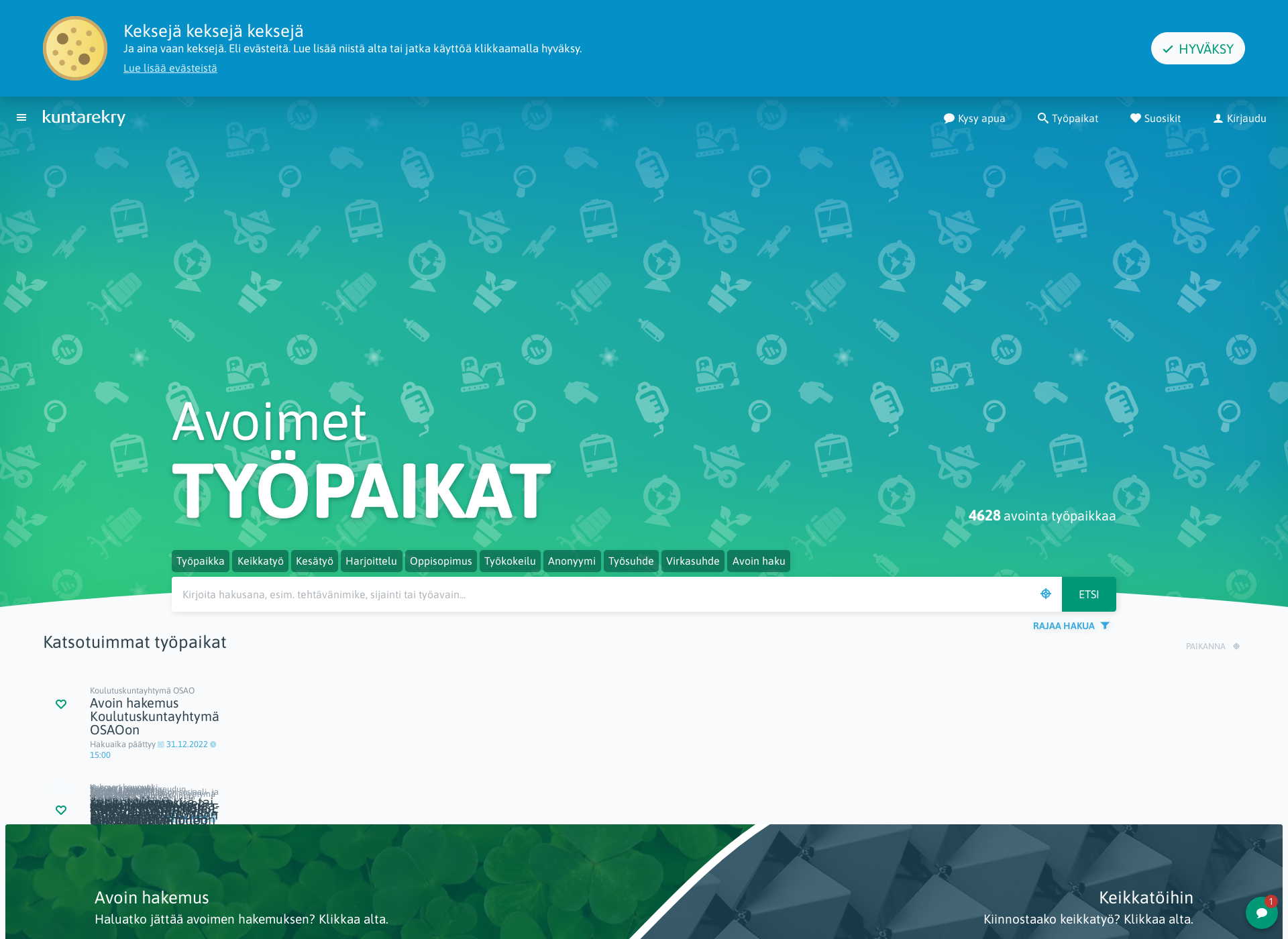 Screenshot for kuntarekry.fi