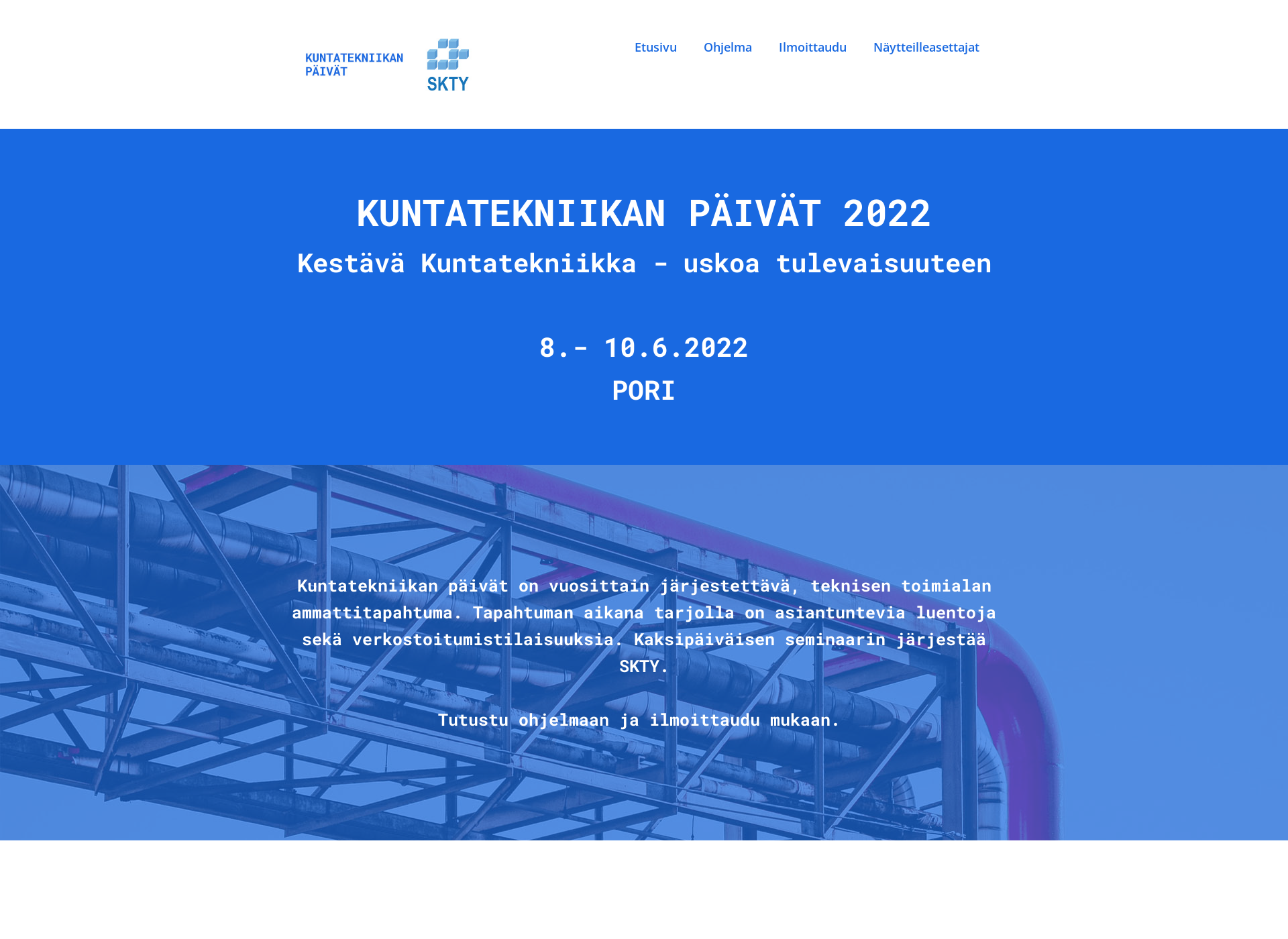 Screenshot for kuntatekniikanpaivat.fi