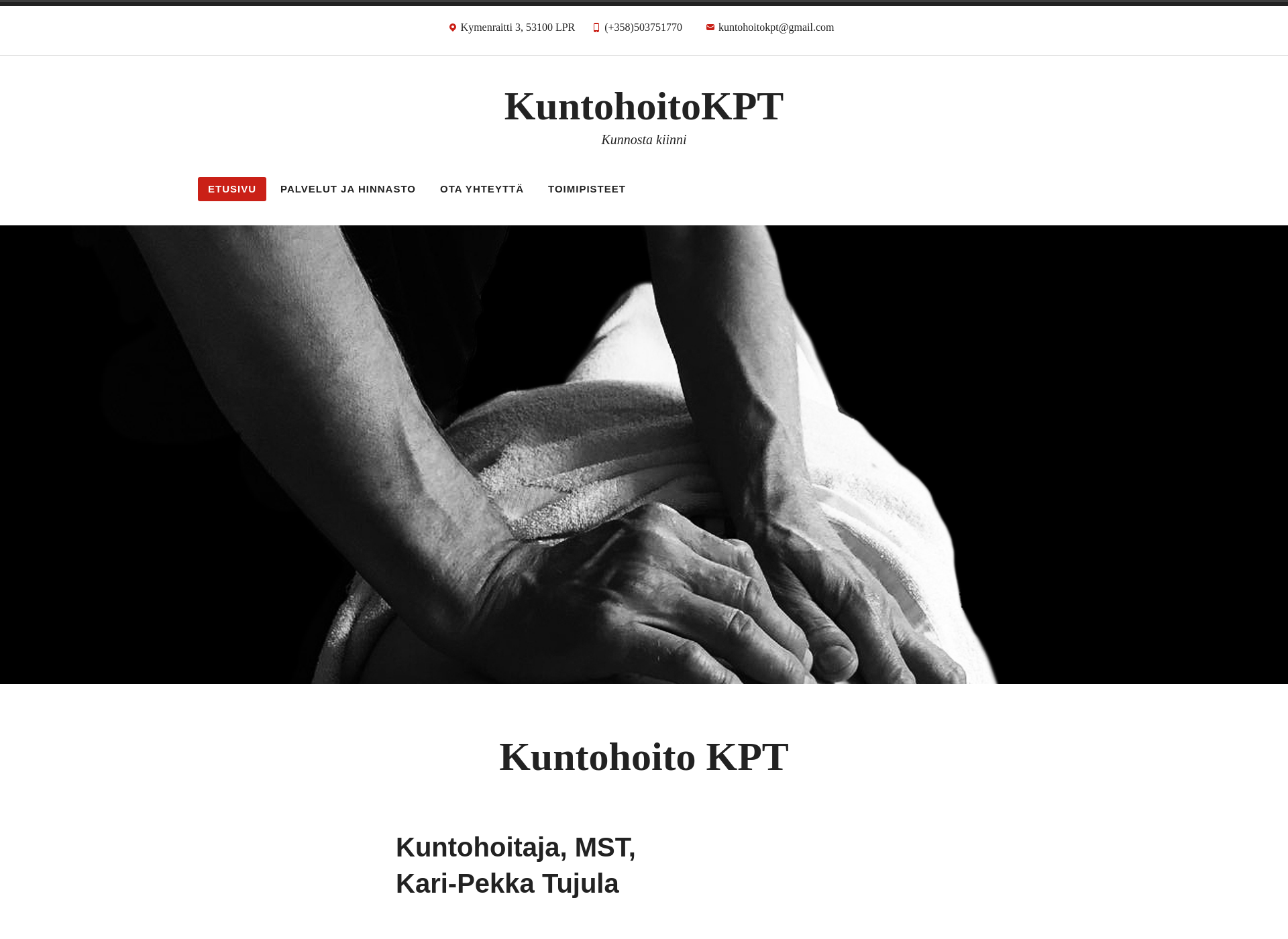 Skärmdump för kuntohoitokpt.fi