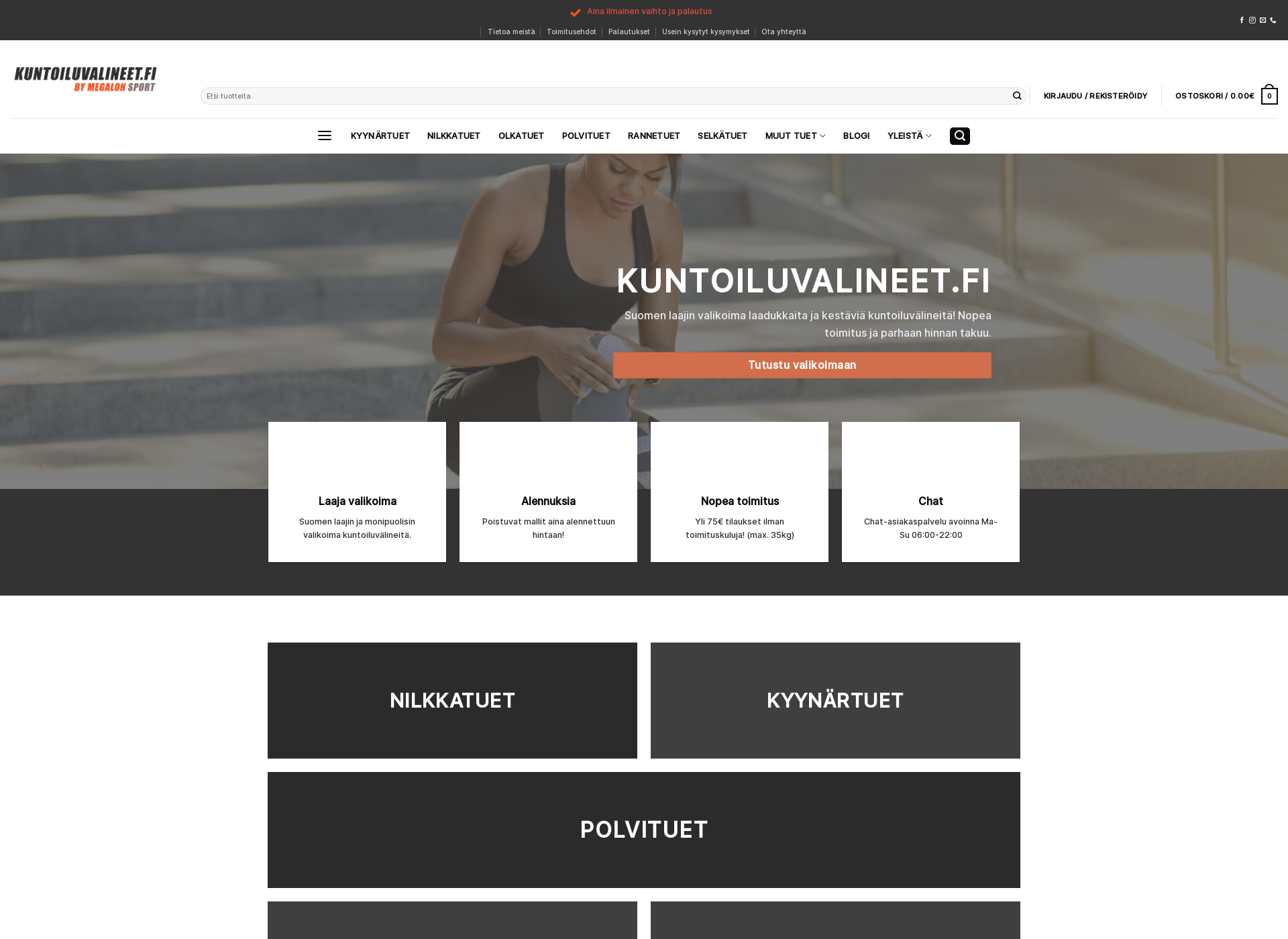 Screenshot for kuntoiluvalineet.fi